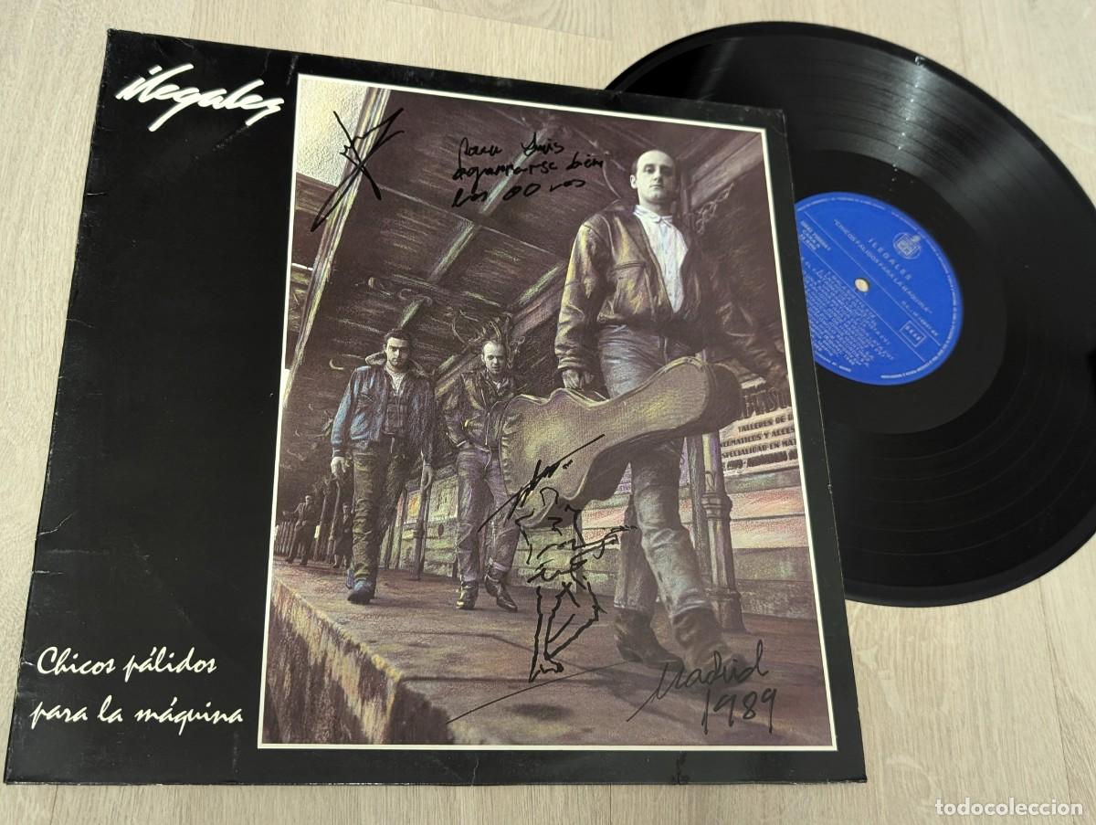 Discos de vinilo: ILEGALES - CHICOS PALIDOS PARA LA MAQUINA..LP ..1&ordf; ED. DE 1988... INCLUYE.. AL BORDE ..FIRMADO