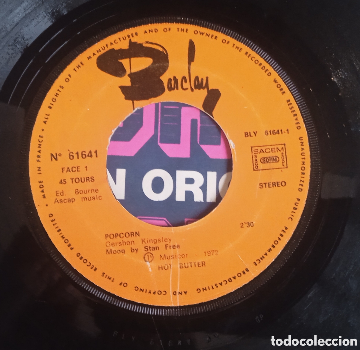 Discos de vinilo: HOT BUTTER - Pop corn (1972) disco de vinilo single - Foto 3