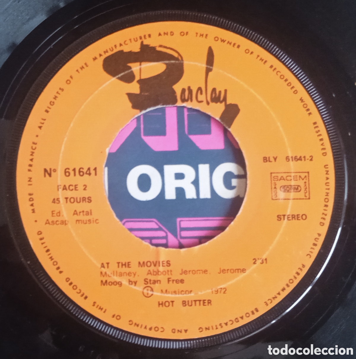 Discos de vinilo: HOT BUTTER - Pop corn (1972) disco de vinilo single - Foto 4