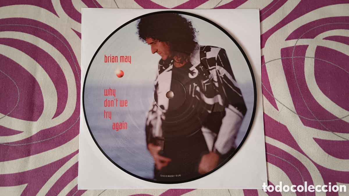 Discos de vinilo: Brian May &ndash; Why Dont We Try Again 7&rdquo; FIRMADO - Foto 6