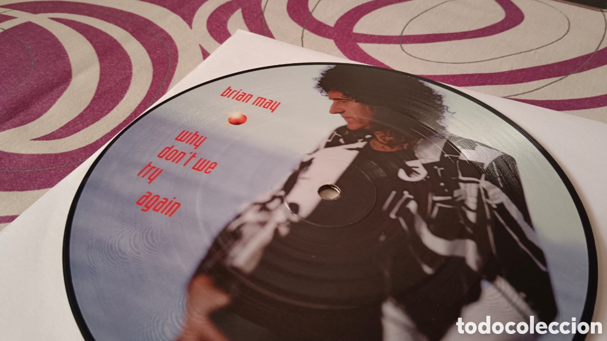 Discos de vinilo: Brian May &ndash; Why Dont We Try Again 7&rdquo; FIRMADO - Foto 7