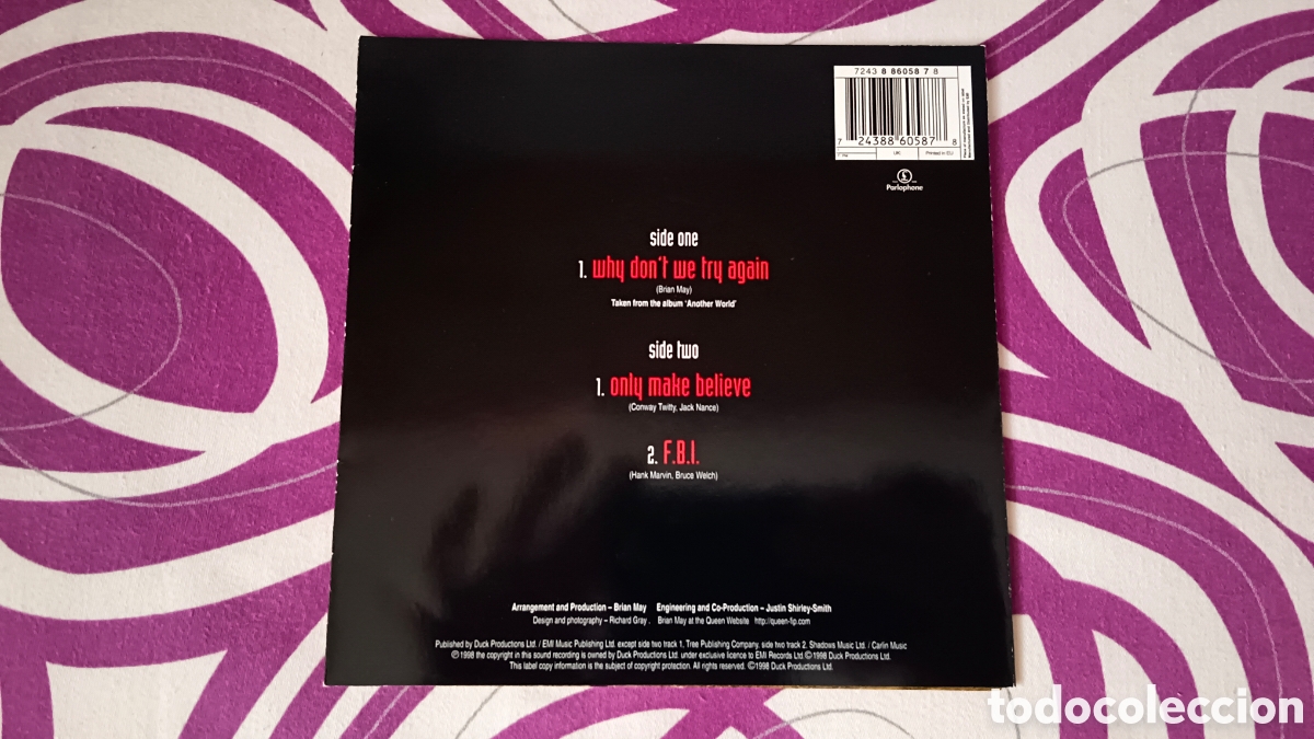 Discos de vinilo: Brian May &ndash; Why Dont We Try Again 7&rdquo; FIRMADO - Foto 9
