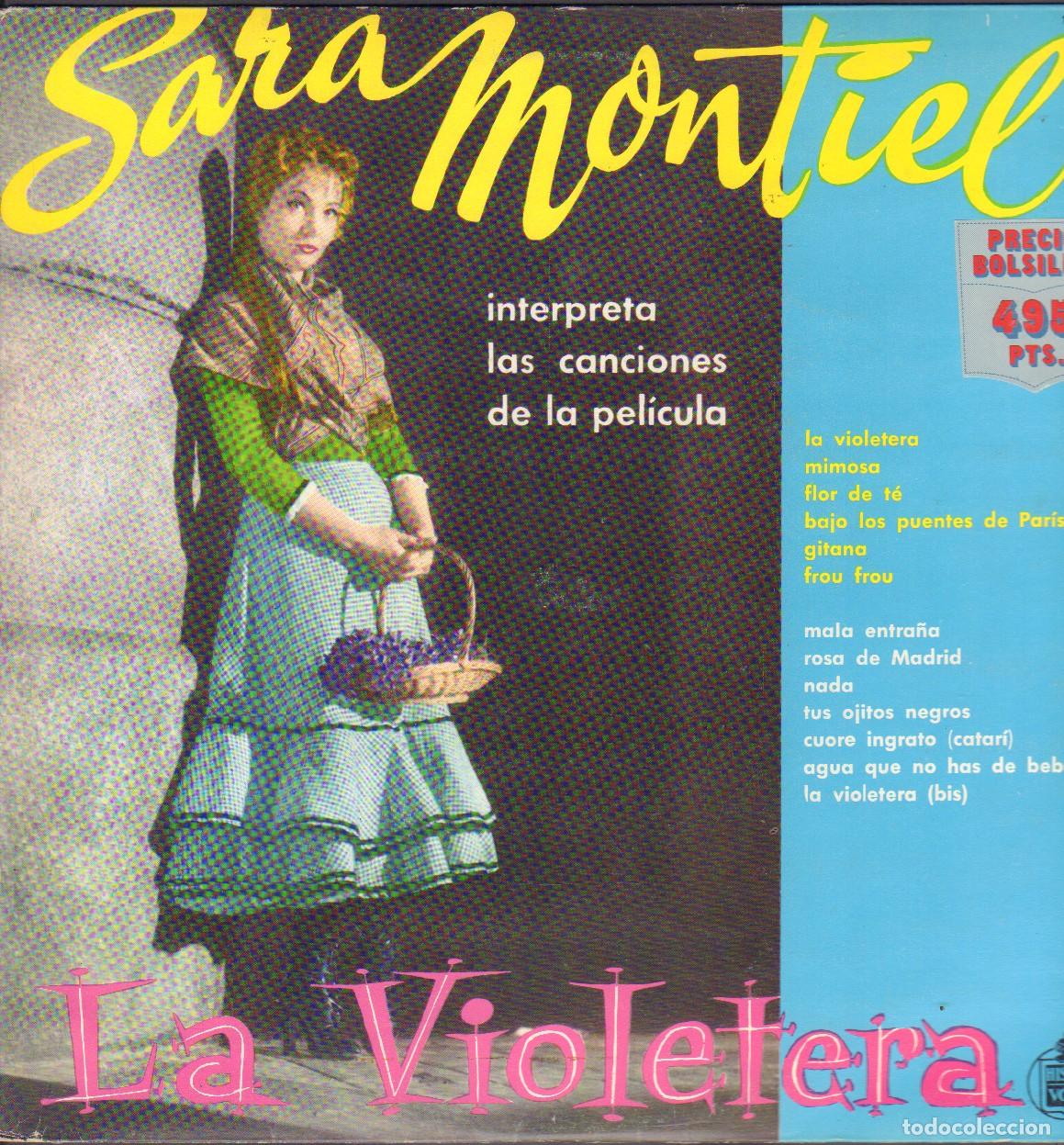 Discos de vinilo: SARA MONTIEL - LA VIOLETERA, MIMOSA, FLOR DE T&Eacute;, ROSA DE MADRID.../ LP HISPAVOX RF-26290