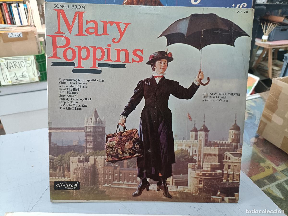 Discos de vinilo: Mary Poppins - Songs From Mary Poppins, The New York Theatre Orchestra - LP. Allegro Records 1966