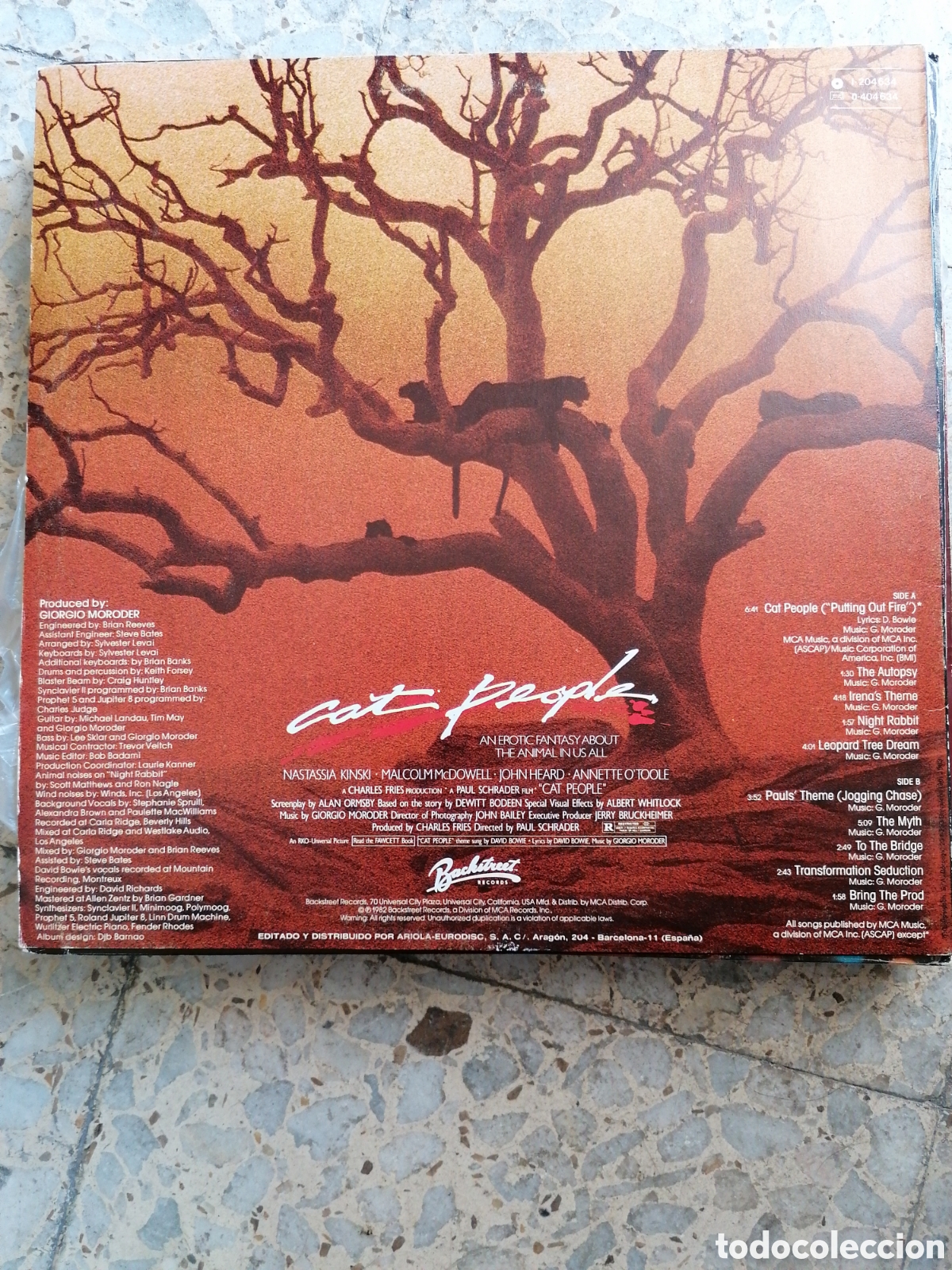 Discos de vinilo: LP CAT PEOPLE GIORGIO MORODER 1982 ESPA&Ntilde;A - Foto 2