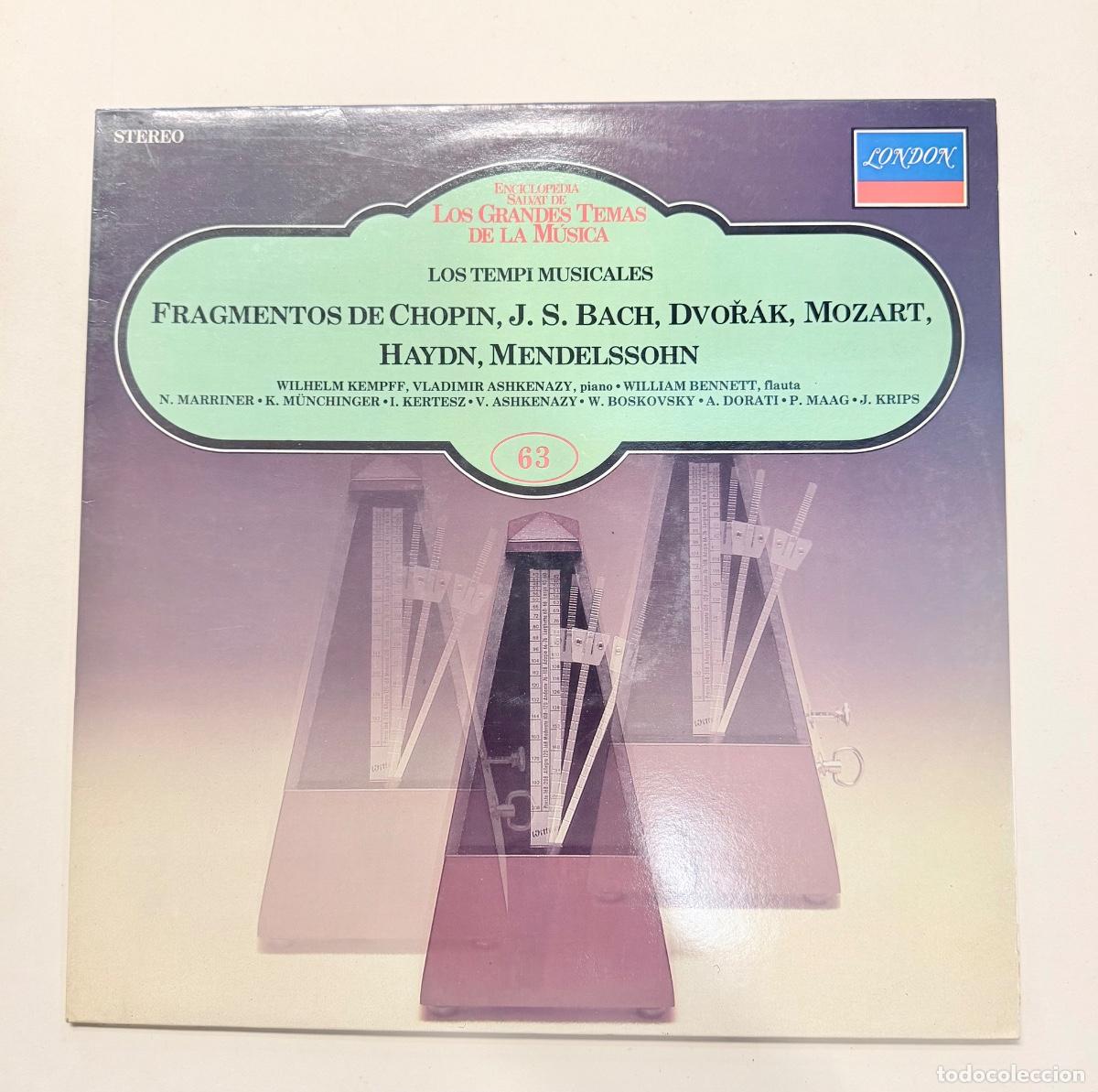 Discos de vinilo: Fragmentos Chopin, Bach, Dvorak, Mozart....