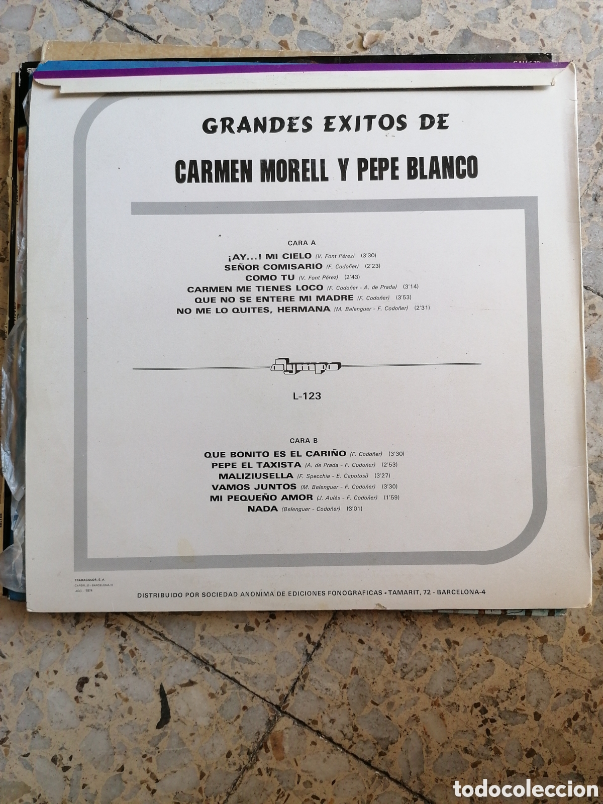 Discos de vinilo: LP CARMEN MORELL PEPE BLANCO GRANDES EXITOS 1974 - Foto 2