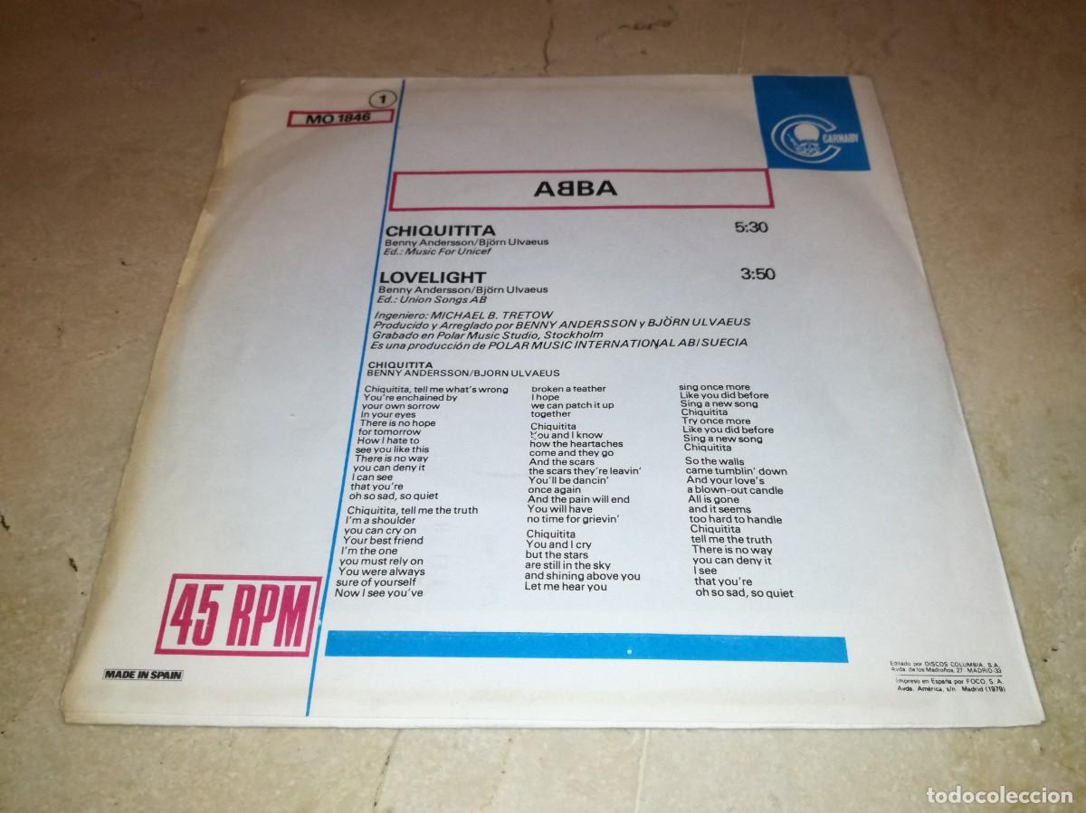 Discos de vinilo: ABBA-QUITITITA-ORIGINAL ESPA&Ntilde;OL 1979 - Foto 2