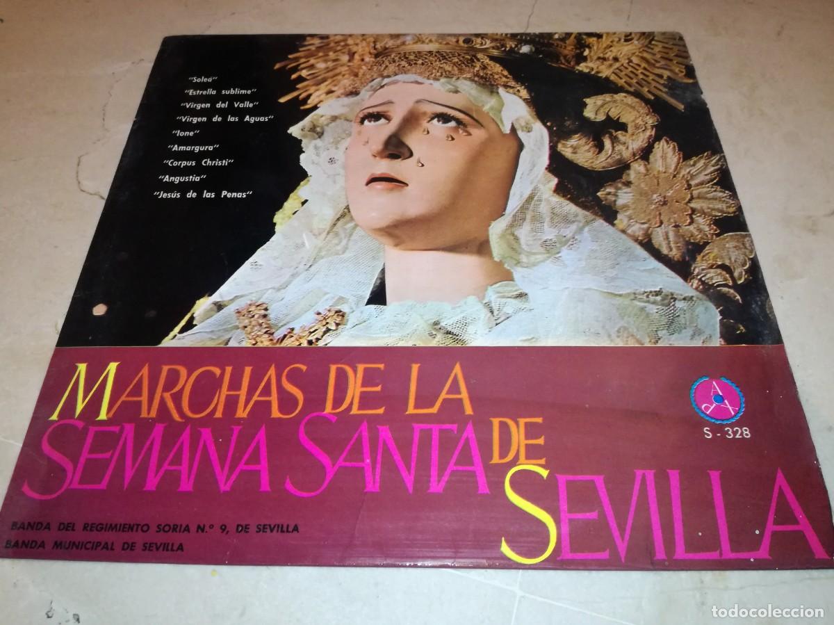 Discos de vinilo: MARCHAS DE LA SEMANA SANTA DE SEVILLA-BANDA SORIA 9 Y BANDA MUNICIPAL DE SEVILLA