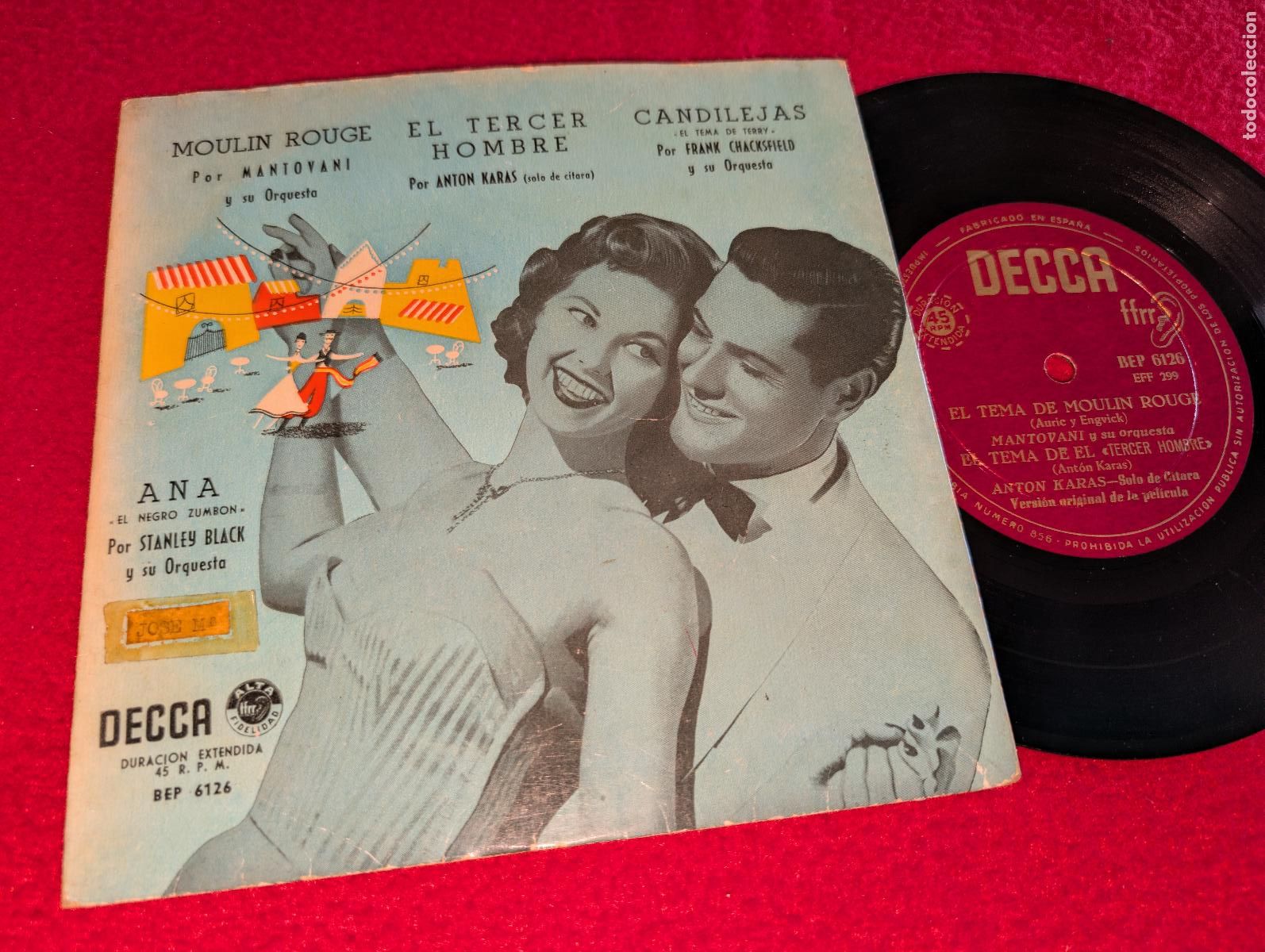 Discos de vinilo: MANTOVANI+KARAS+CHACKSFIELD+BLACK Moulin Rouge+Tercer Hombre+Candilejas BSO OST++ EP 7'' 195? SPAIN