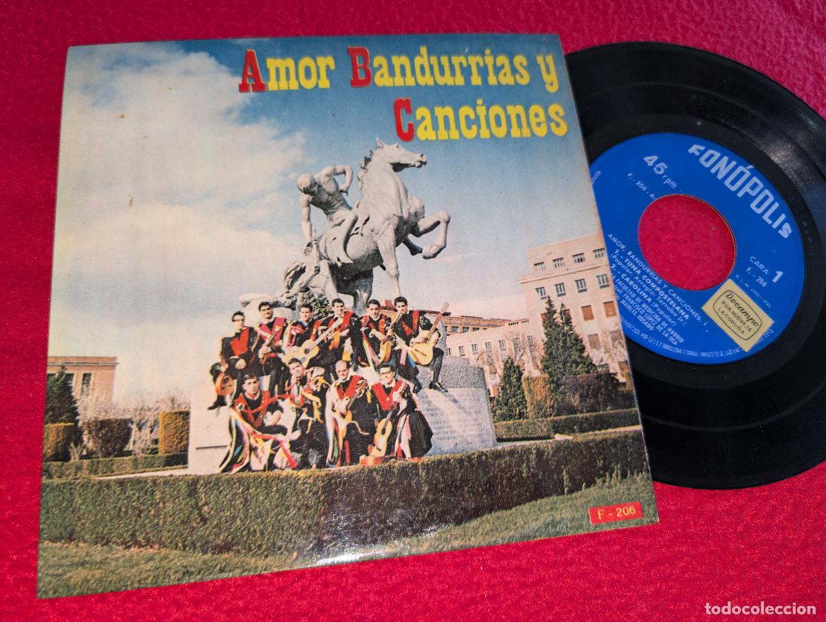 Discos de vinilo: TUNA FACULTAD MEDICINA MADRID Amor, bandurrias y canciones. Tuna Compostelana ++ EP 7'' 1962 Fonopol
