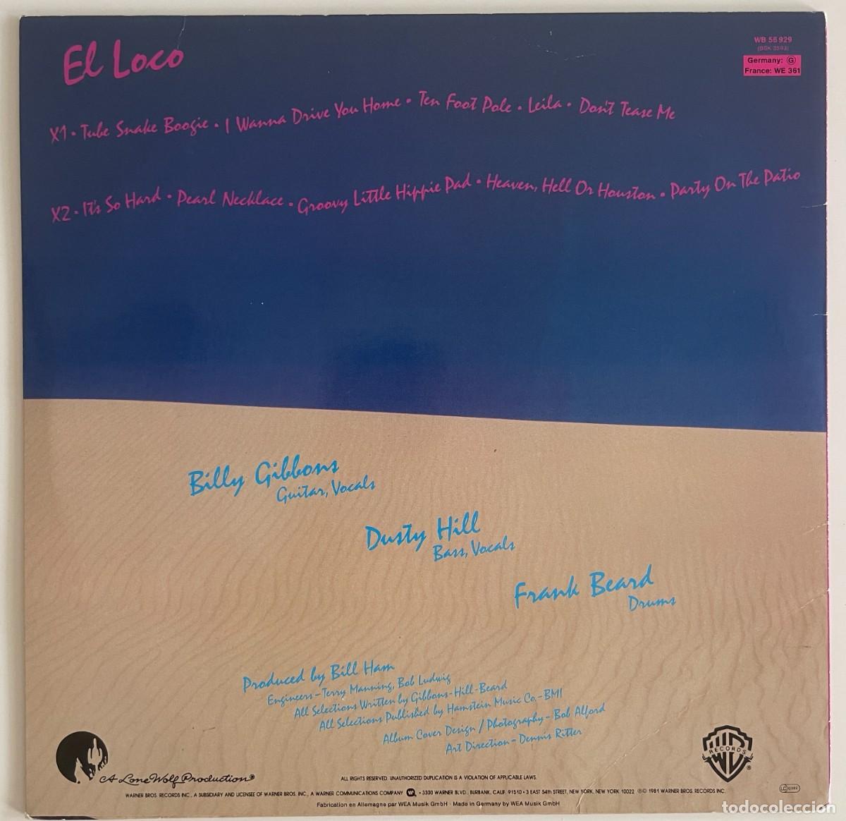 Discos de vinilo: LP ZZ Top &ndash; El Loco. - Foto 2