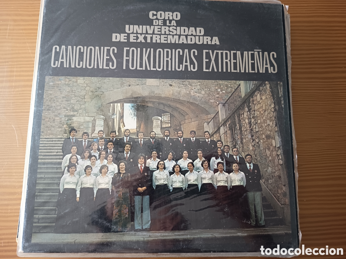 Discos de vinilo: Disco vinilo LP de VORO DE LA UNIVERSIDAD DE EXTREMADURA &rdquo; CANCIONES FOLKLORICAS EXTREME&Ntilde;AS &rdquo;