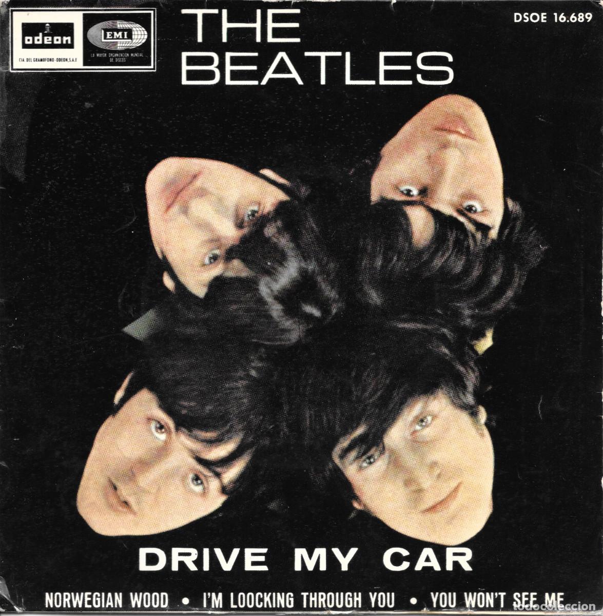 Discos de vinilo: EP Drive my car / Norwegian wood / I'm looking through you / You won't see me - Beatles