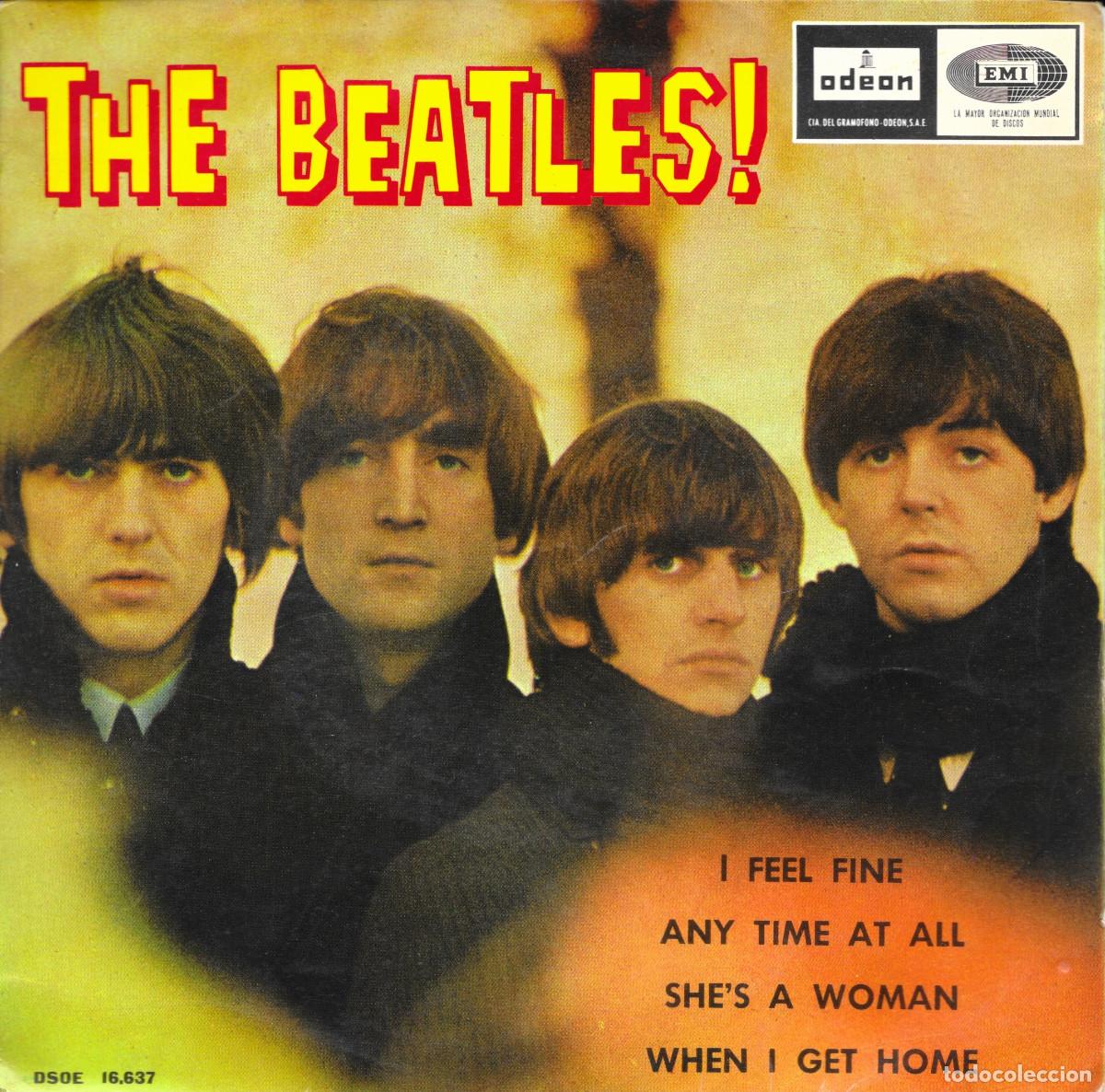 Discos de vinilo: EP I feel fine / Any Time at all / She's a woman / When I get home - Beatles