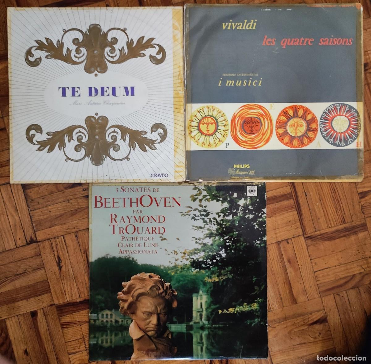 Discos de vinilo: Lote 3 Vinilos &rdquo;Musica Clasica&rdquo; Vivaldi, Charpentier, Beethoven &ndash; Varios (Erato/Philips, 1953-1981)