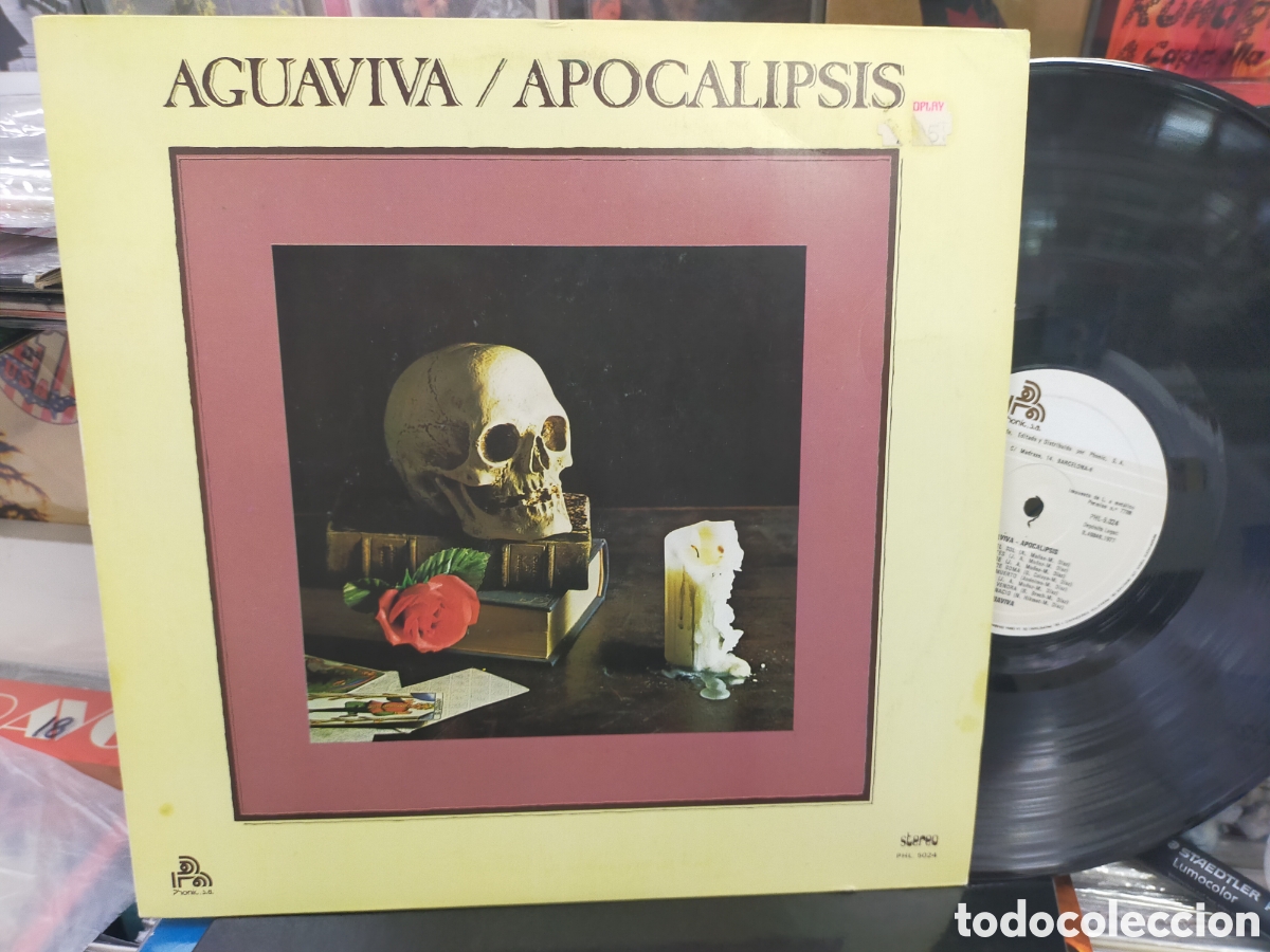 Discos de vinilo: Aguaviva LP apocalipsis 1977 rareza calavera