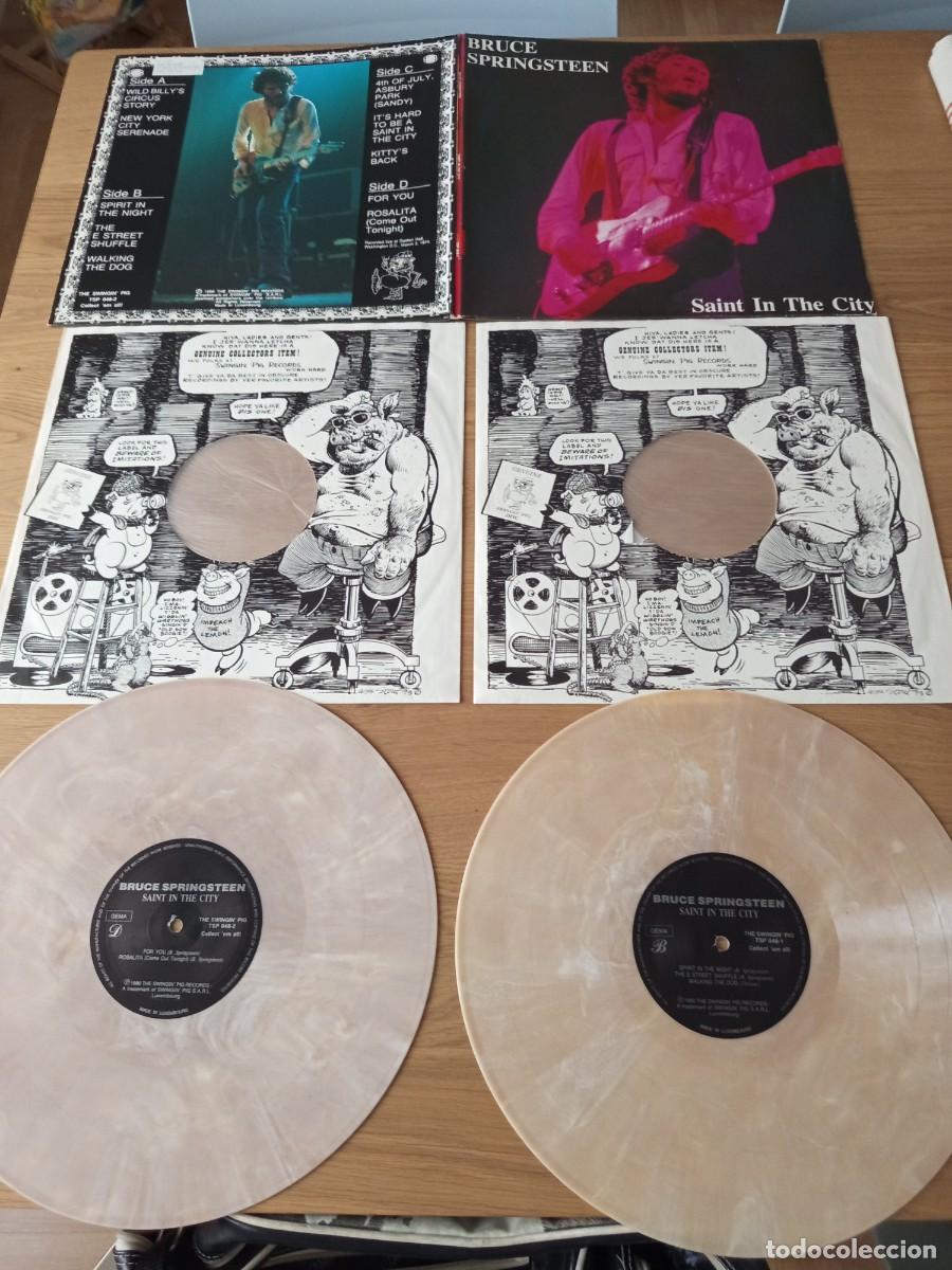Discos de vinilo: DIFICIL DOBLE LP. BRUCE SPRINGSTEEN / SAINT IN THE CITY / THE SWINGING PIG RECORDS 1990 / LUXEMBOURG