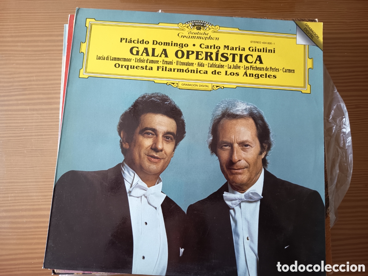 Discos de vinilo: Disco vinilo LP de DEUTSCHE GRAMMOPHON &rdquo; GALA OPERISTICA PL&Aacute;CIDO DOMINGO CARLO MARIA GIULINI