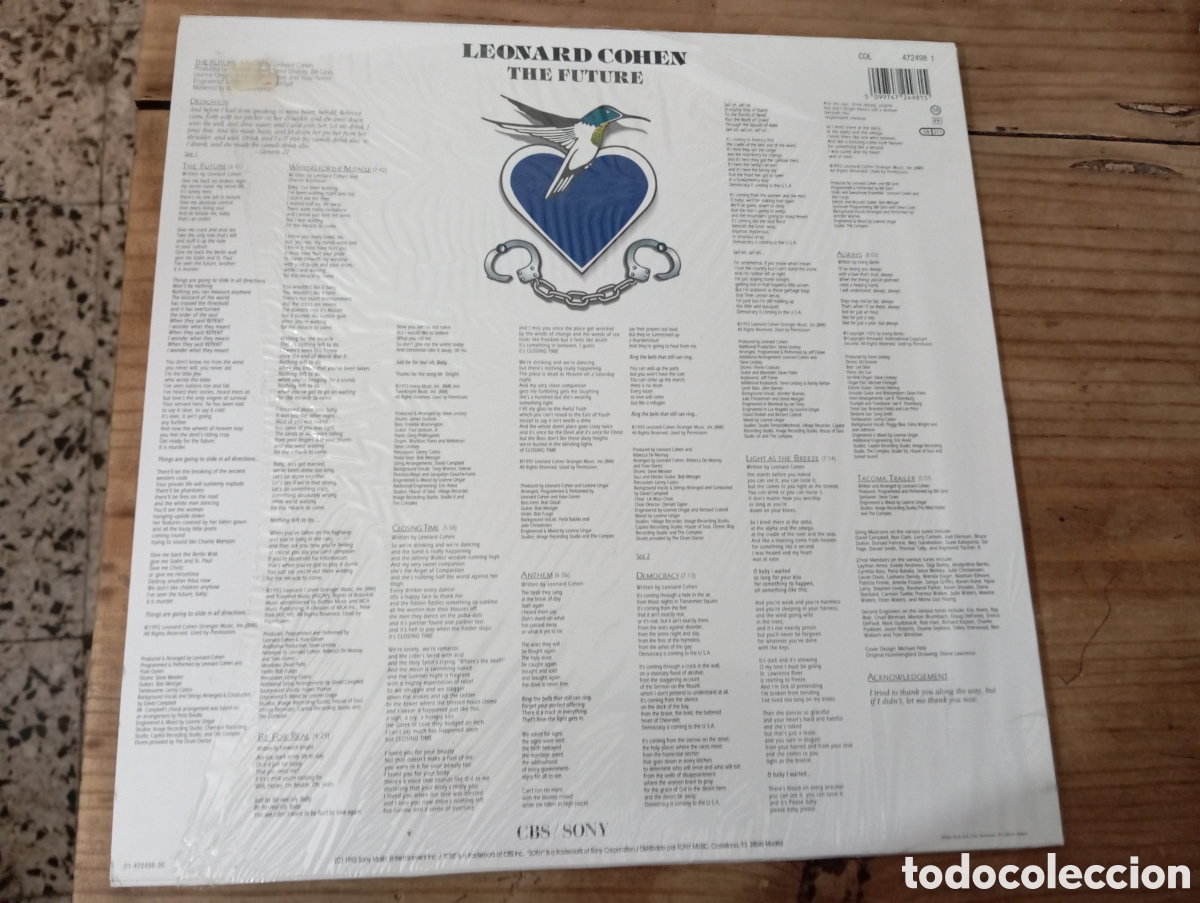 Discos de vinilo: LEONARD COHEN - THE FUTURE , 1992.ESPA&Ntilde;A. - Foto 2