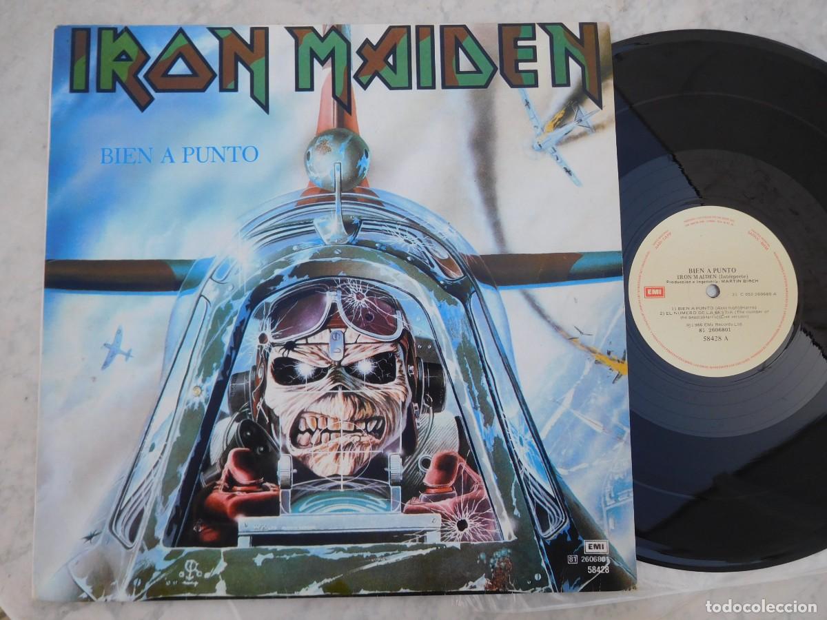 Discos de vinilo: Iron Maiden. Maxi Single. Bien a punto. Aces High. Edici&oacute;n Argentina. EMI 31 C 052 260680