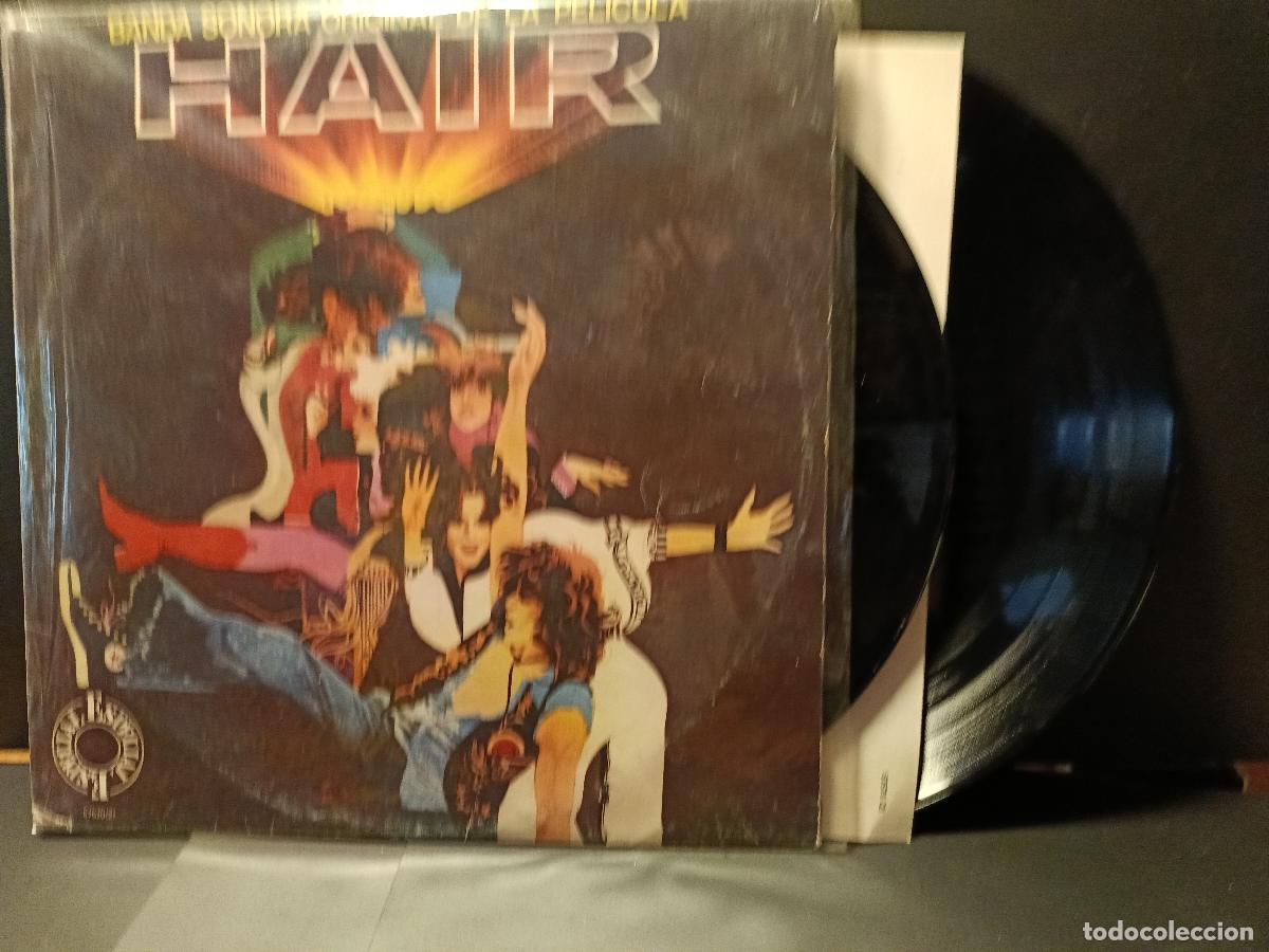 Discos de vinilo: Hair BSO ********** LP ESPA&Ntilde;OL DOBLE GATEFOLD 1979 CON ENCARTE PEPETO