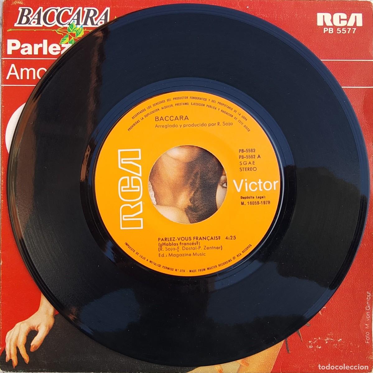 Discos de vinilo: Baccara. Parlez-vous fran&ccedil;ais. Vinilo single. - Foto 2