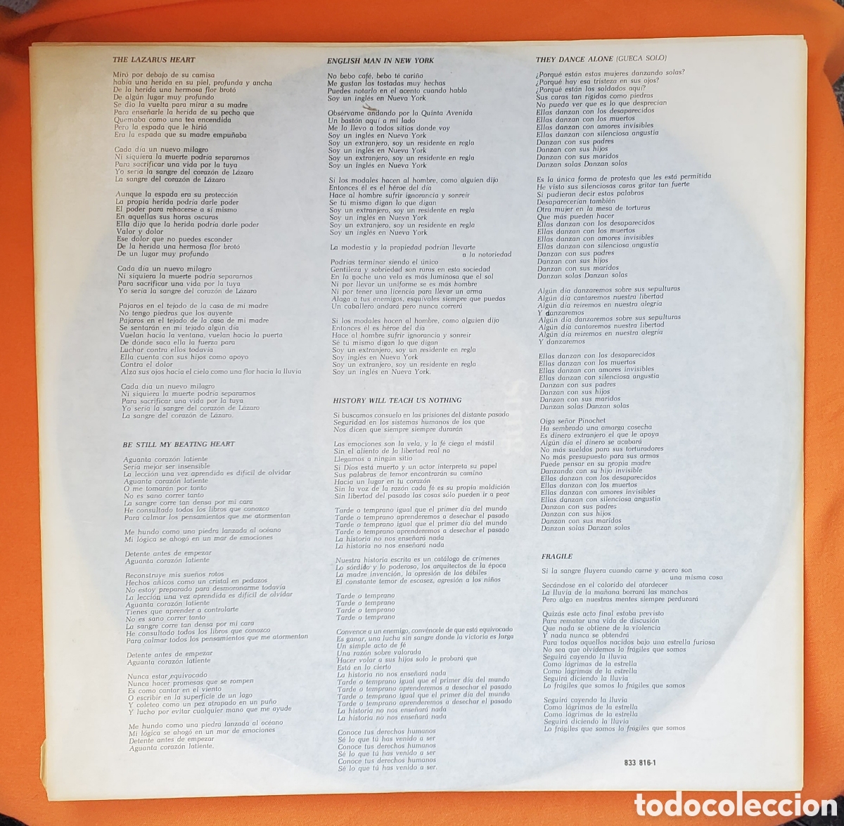 Discos de vinilo: VINILO/DISCO STING.NOTHING LIKE THE SUN .2 DISCOS. - Foto 3
