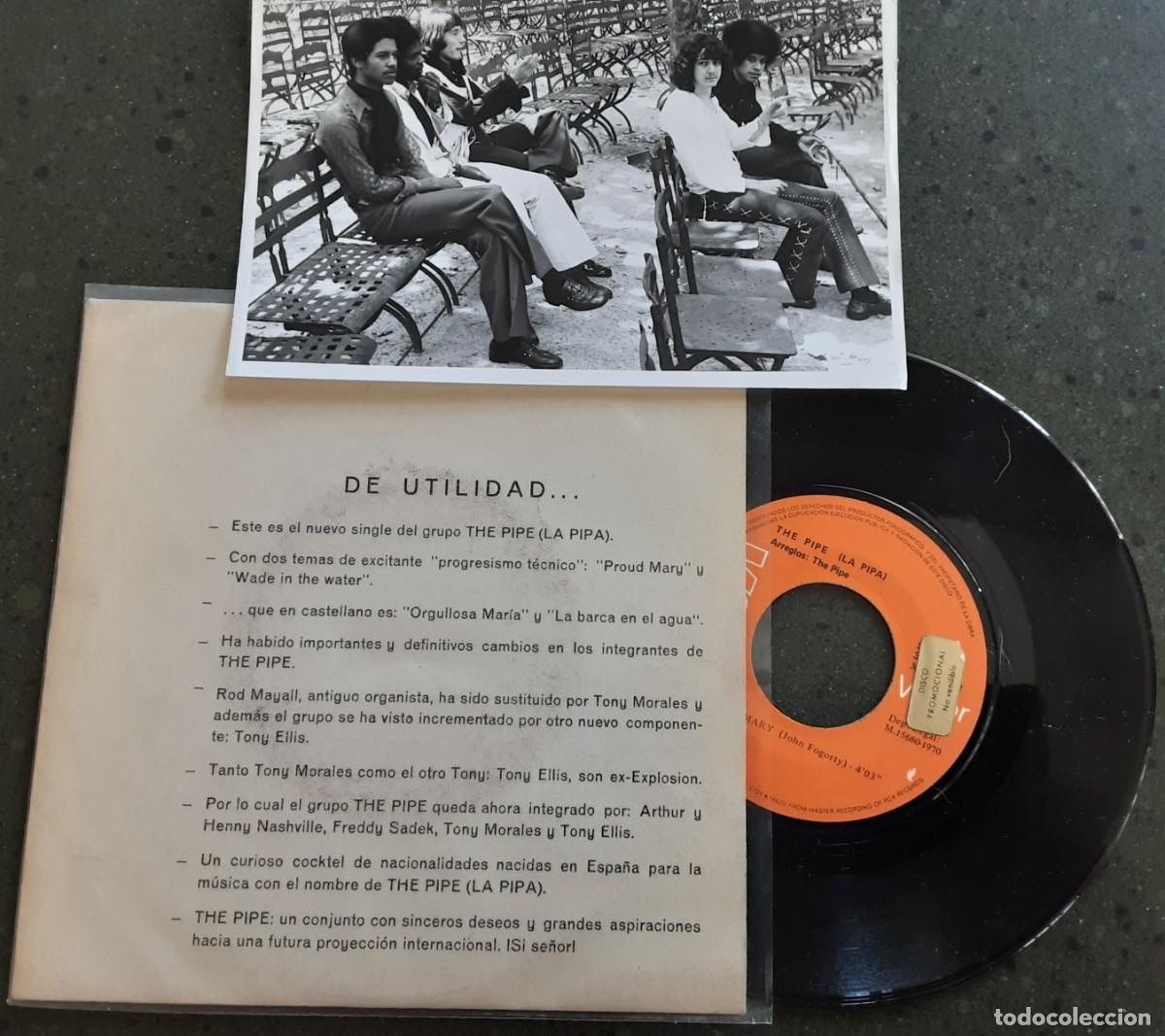 Discos de vinilo: 7&rdquo; THE PIPE. PROUD MARY + WADE IN THE WATER, promo especial con foto exclusiva