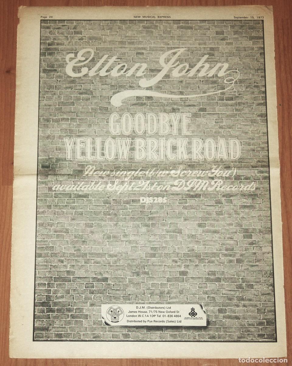 Discos de vinilo: ELTON JOHN Goodbye Yellow Brick Road Original 1973 UK Album Promo Advert Ad LP publicidad