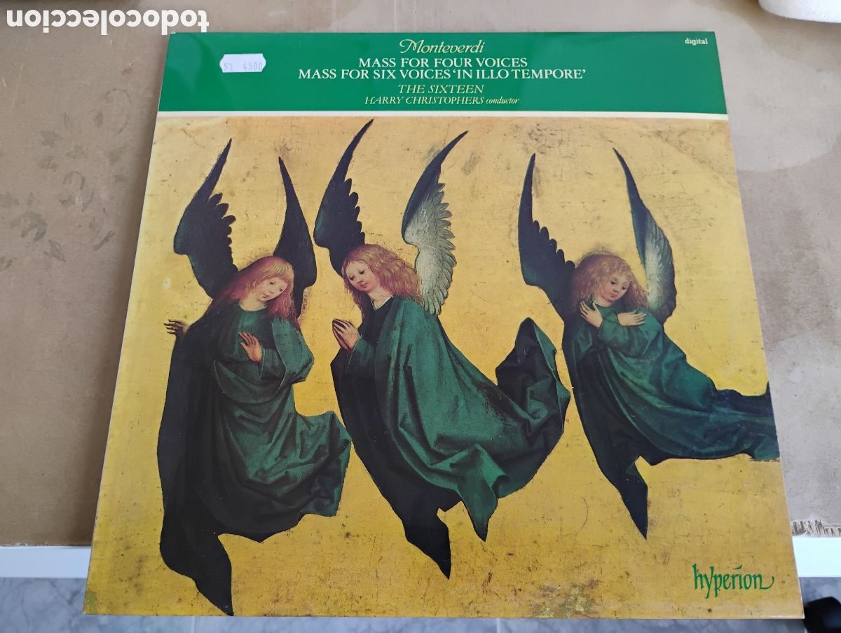 Discos de vinilo: Monteverdi: Misas a cuatro y seis voces. The Sixteen. Harry Christopher. Hyperion