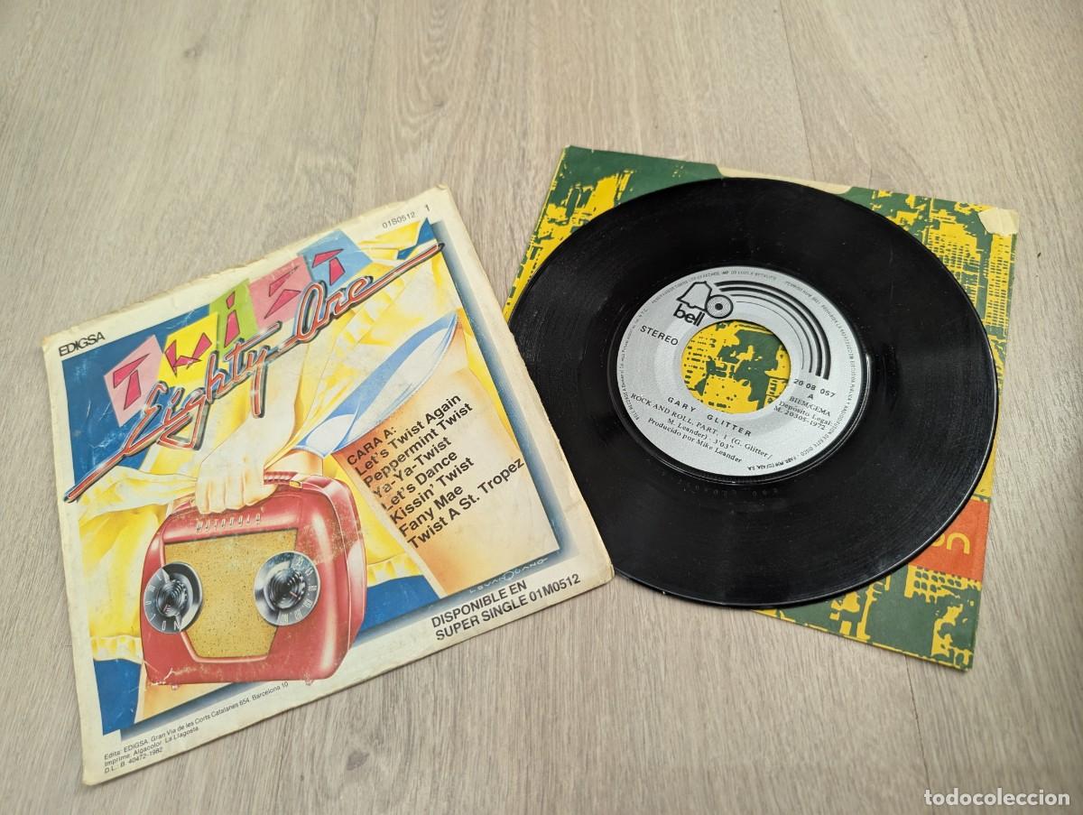 Discos de vinilo: LOTE DE 2 SINGLES DE ROCK - GARY GLITTER - ROCK AND ROLL Y TWIST EIGHTY ONE - MEDLEY A&Ntilde;OS 70 Y 80