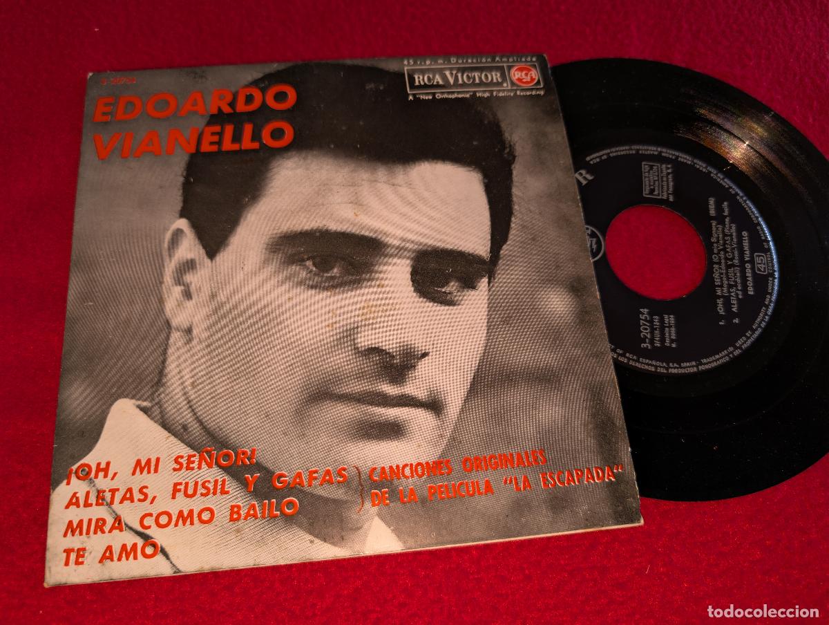 Discos de vinilo: EDOARDO VIANELLO &iexcl;Oh mi se&ntilde;or!/Aletas fusil y gafas +2 EP 7'' ESCAPADA BSO OST 1964 ESPA&Ntilde;A SPAIN