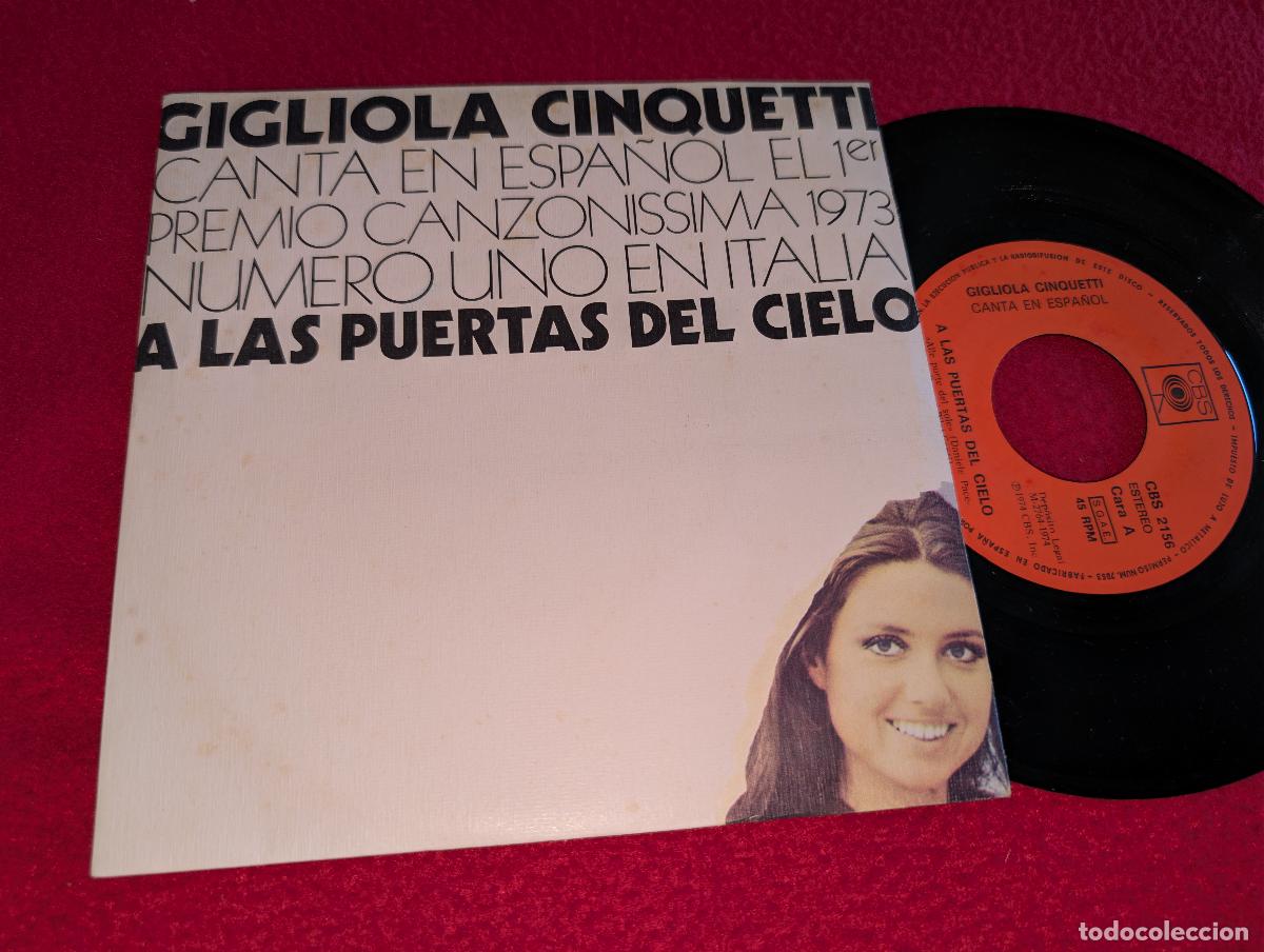 Discos de vinilo: GIGLIOLA CINQUETTI canta Espa&ntilde;ol. A las puertas del cielo/Mister Chipp 7'' SINGLE 1974 sung SPANISH