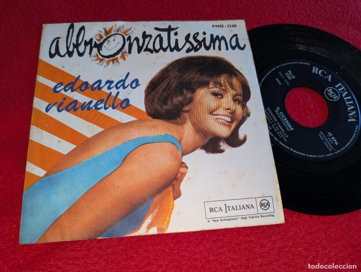 Discos de vinilo: EDOARDO VIANELLO Abbronzatissima/Il cicerone 7'' SINGLE 1963 RCA ITALY ITALIA