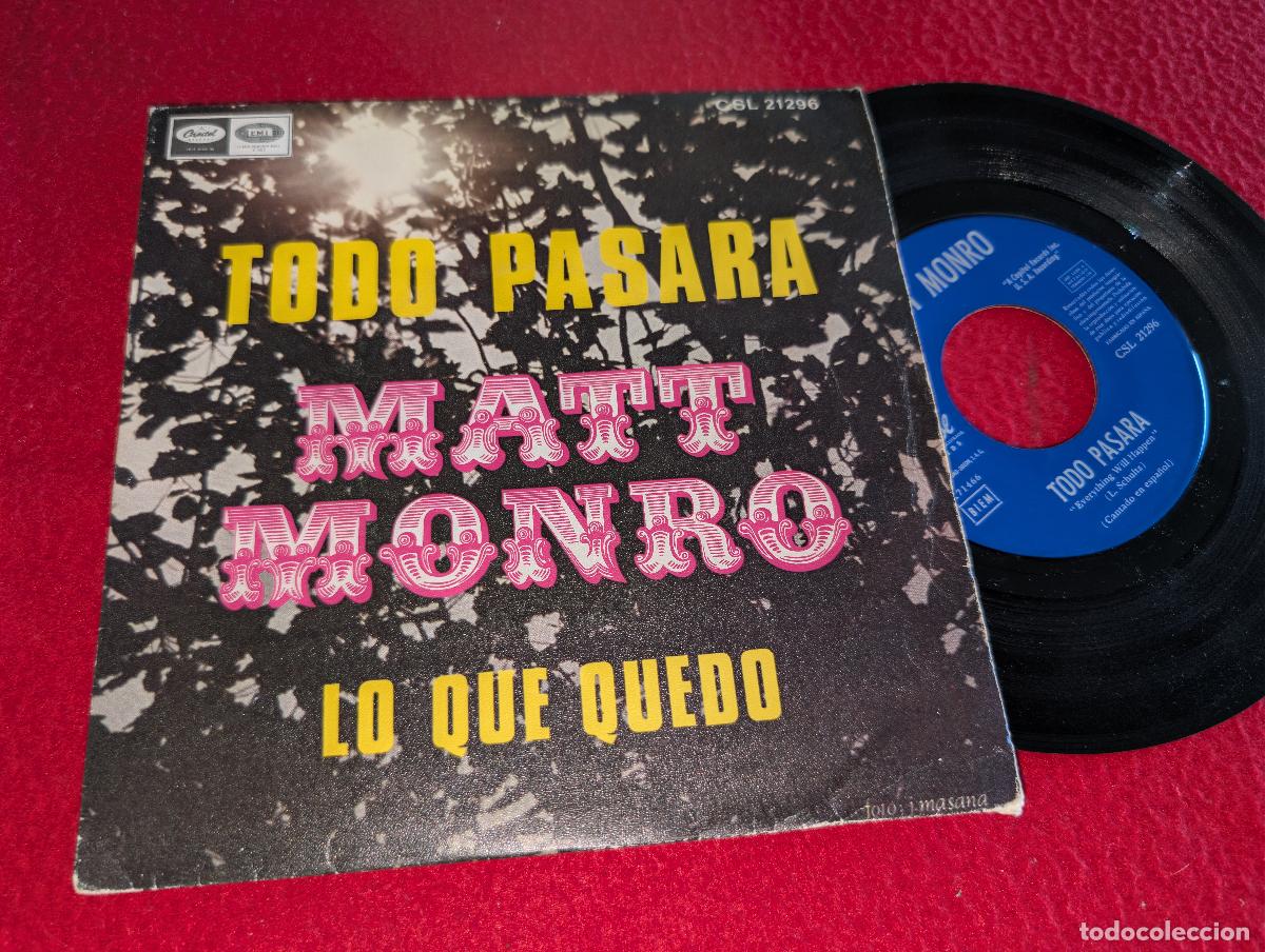 Discos de vinilo: MATT MONRO Todo pasara/Lo que quedo 7'' SINGLE 1969 CapitoL ESPA&Ntilde;A SPAIN