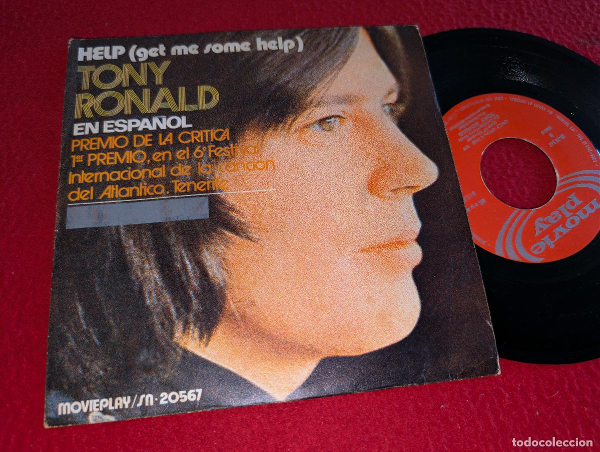 Discos de vinilo: TONY RONALD Help/Once upon a time 7'' single 1971 SPAIN + SELLADO PORTADA