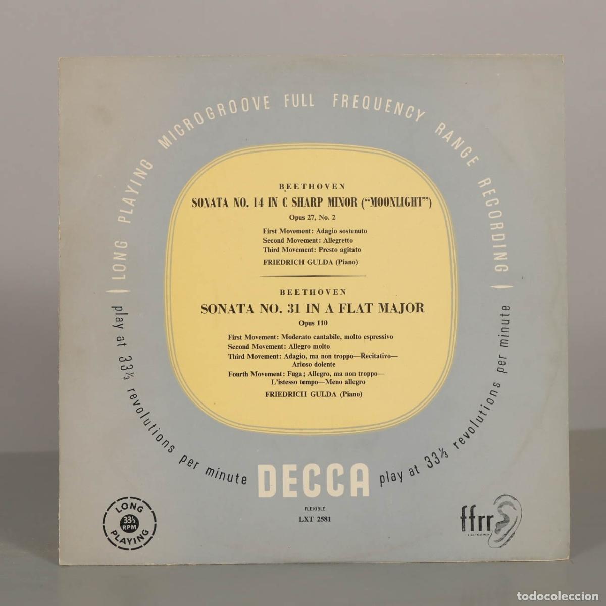 Disques de vinyle: LP. Beethoven Sonatas No. 14 Moonlight and No. 31 - Friedrich Gulda