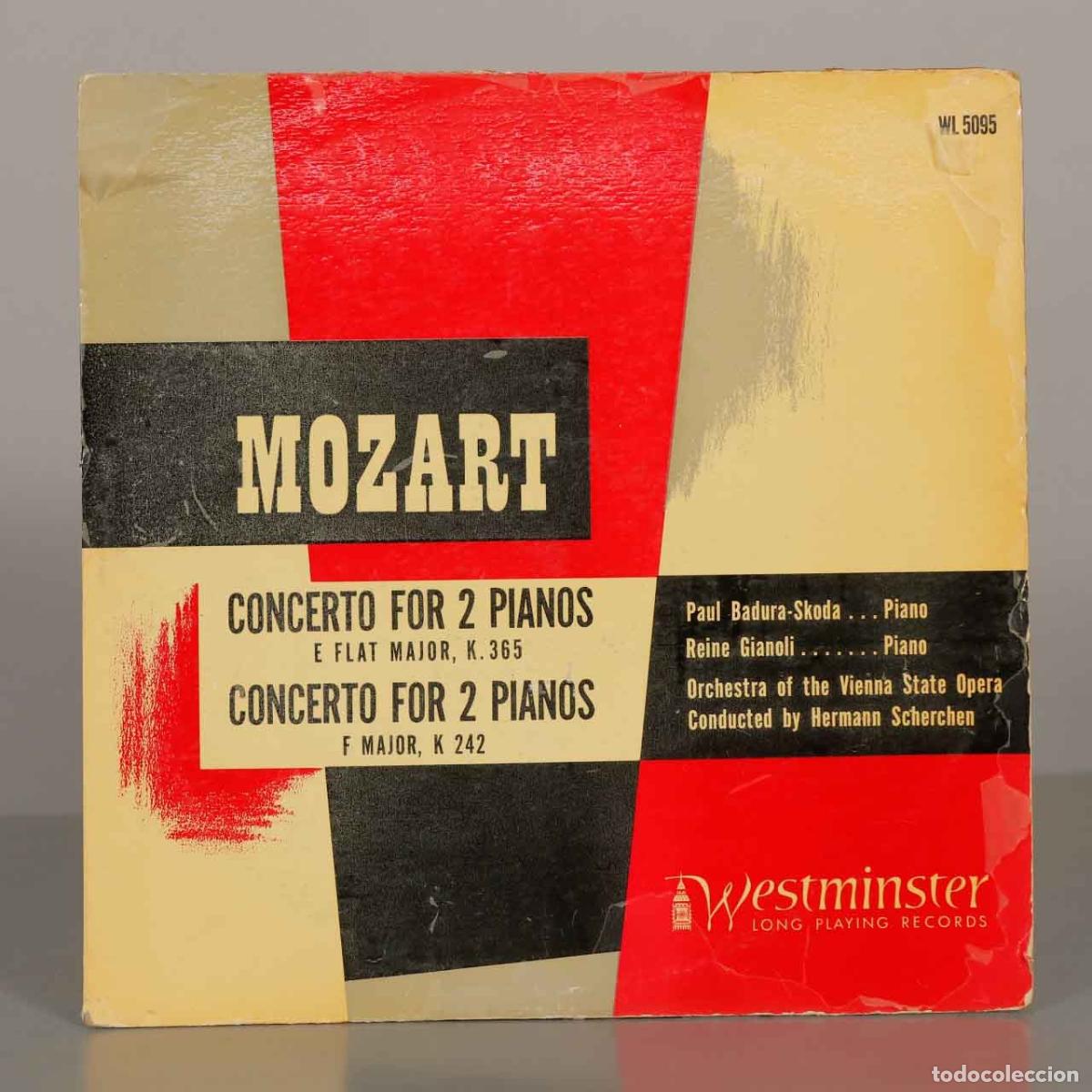 Disques de vinyle: LP. Mozart Concerto for 2 Pianos - Paul Badura-Skoda, Reine Gianoli, Hermann Scherchen, Orchestra o