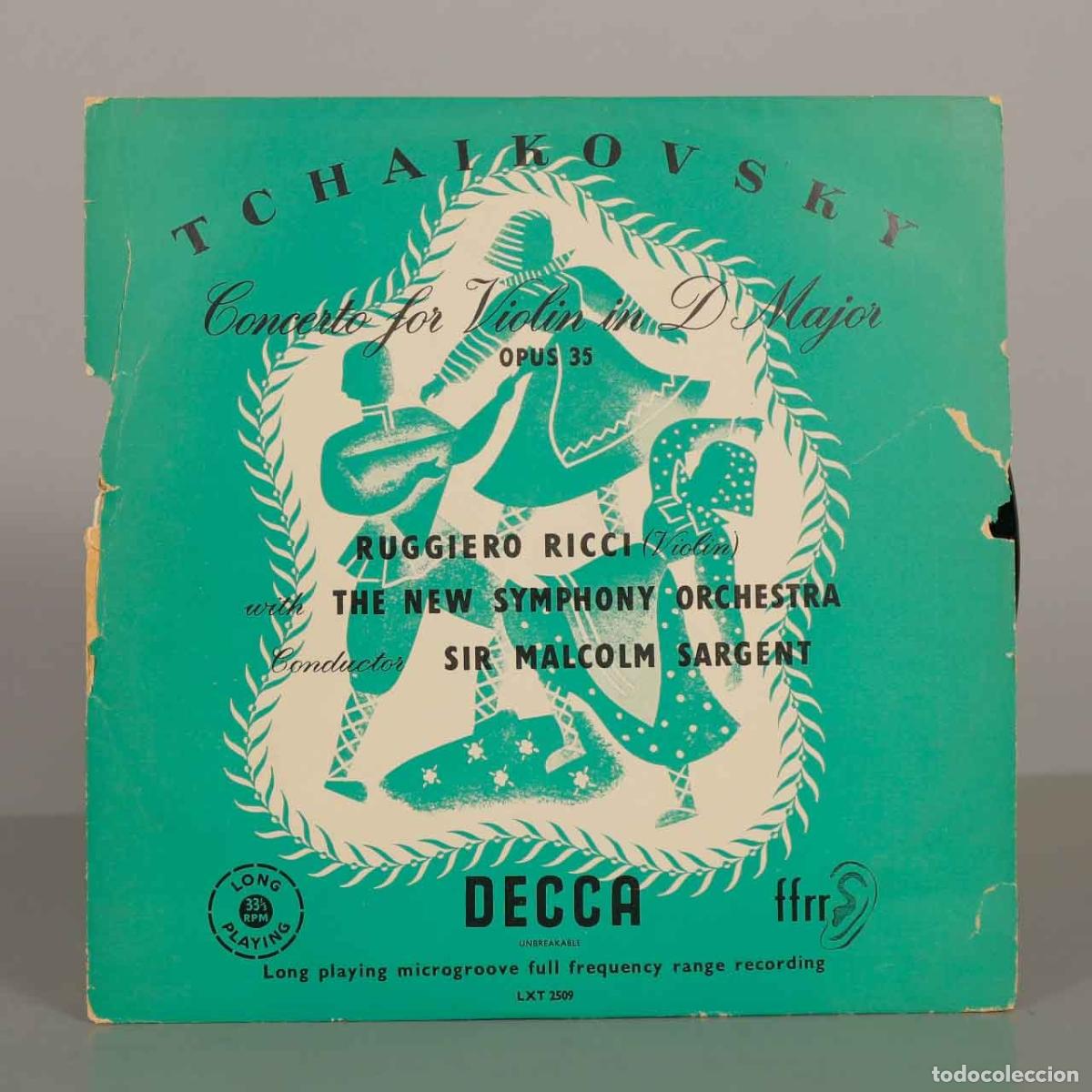 Discos de vinilo: LP. Tchaikovsky: Concerto for Violin in D Major - Ruggiero Ricci, The New Symphony Orchestra, Sir M