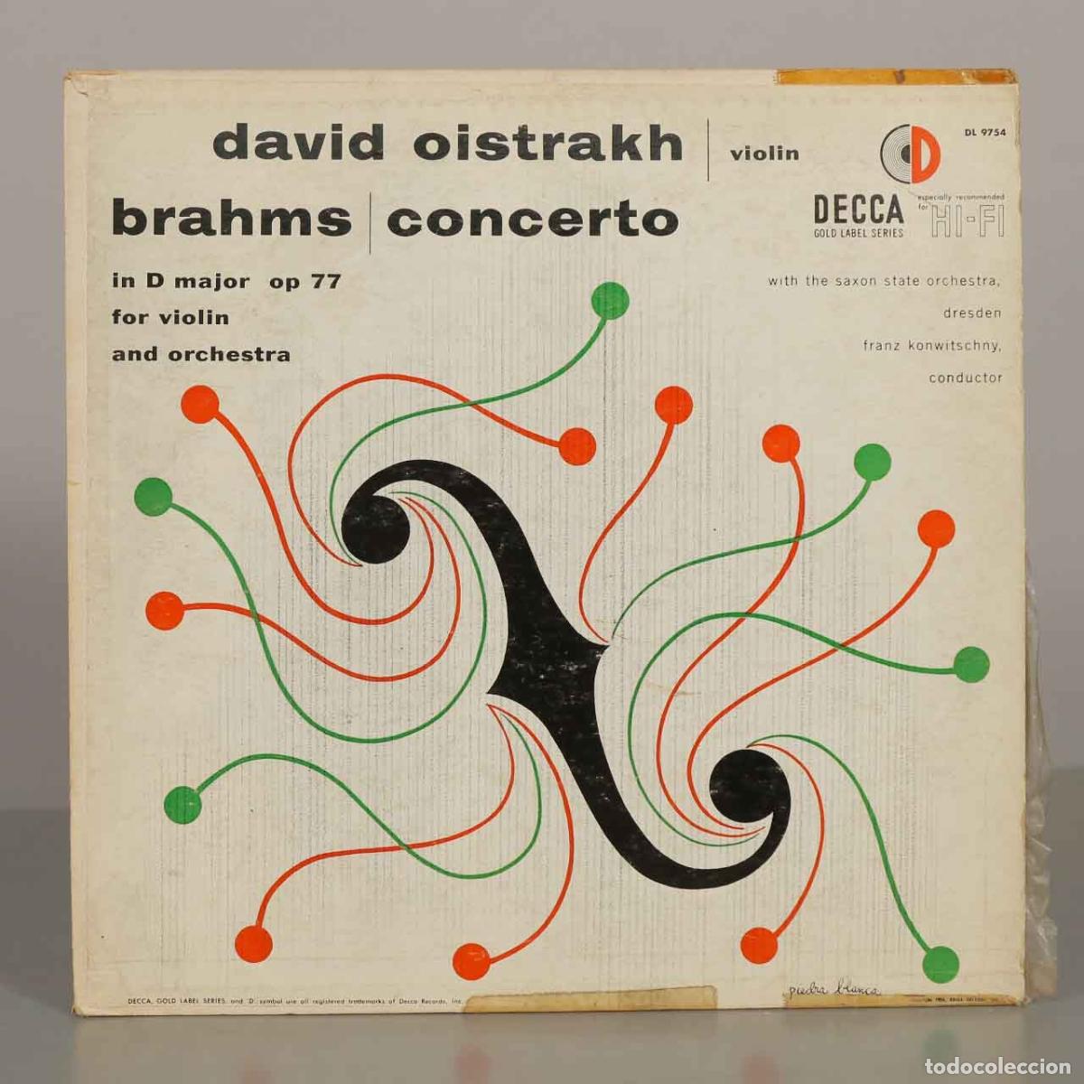 Discos de vinilo: LP. Brahms Concerto In D Major Op 77 For Violin And Orchestra - David Oistrakh, Franz Konwitschny