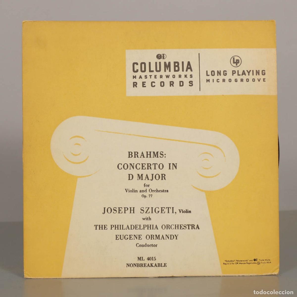 Discos de vinilo: LP. Brahms: Concerto in D Major - Joseph Szigeti, The Philadelphia Orchestra, Eugene Ormandy