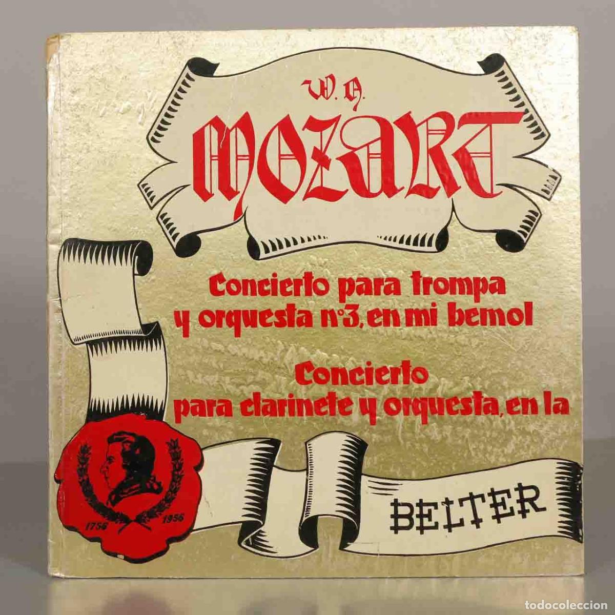 Discos de vinil: LP. Mozart: Concierto para trompa y orquesta n&ordm;3, Concierto para clarinete y orquesta - Discos Belt