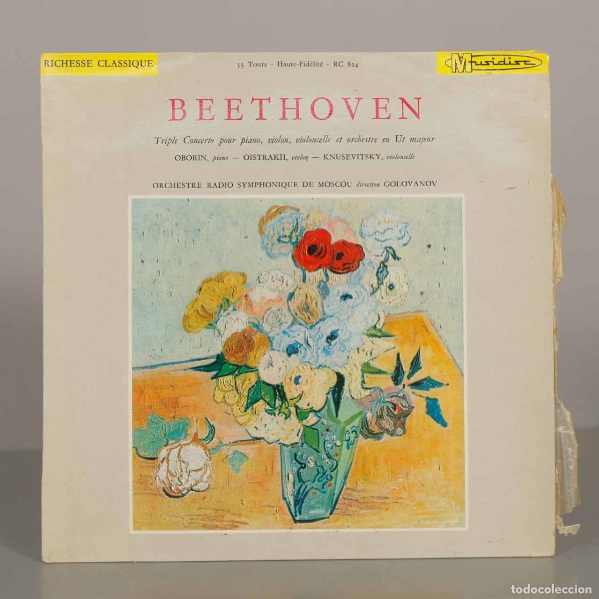 Discos de vinilo: LP. Beethoven - Triple Concerto - Oborin, Oistrakh, Knusevitsky, Orchestre Radio-Symphonique De Mos