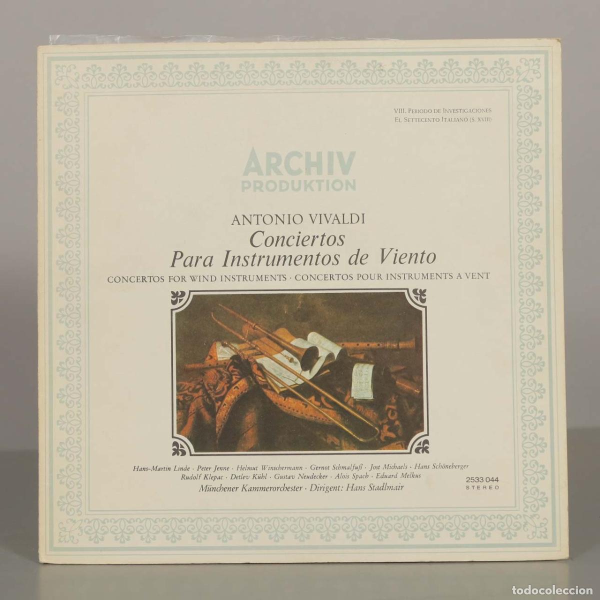 Discos de vinilo: LP. Antonio Vivaldi - Conciertos para Instrumentos de Viento - M&uuml;nchener Kammerorchester, Hans Stad