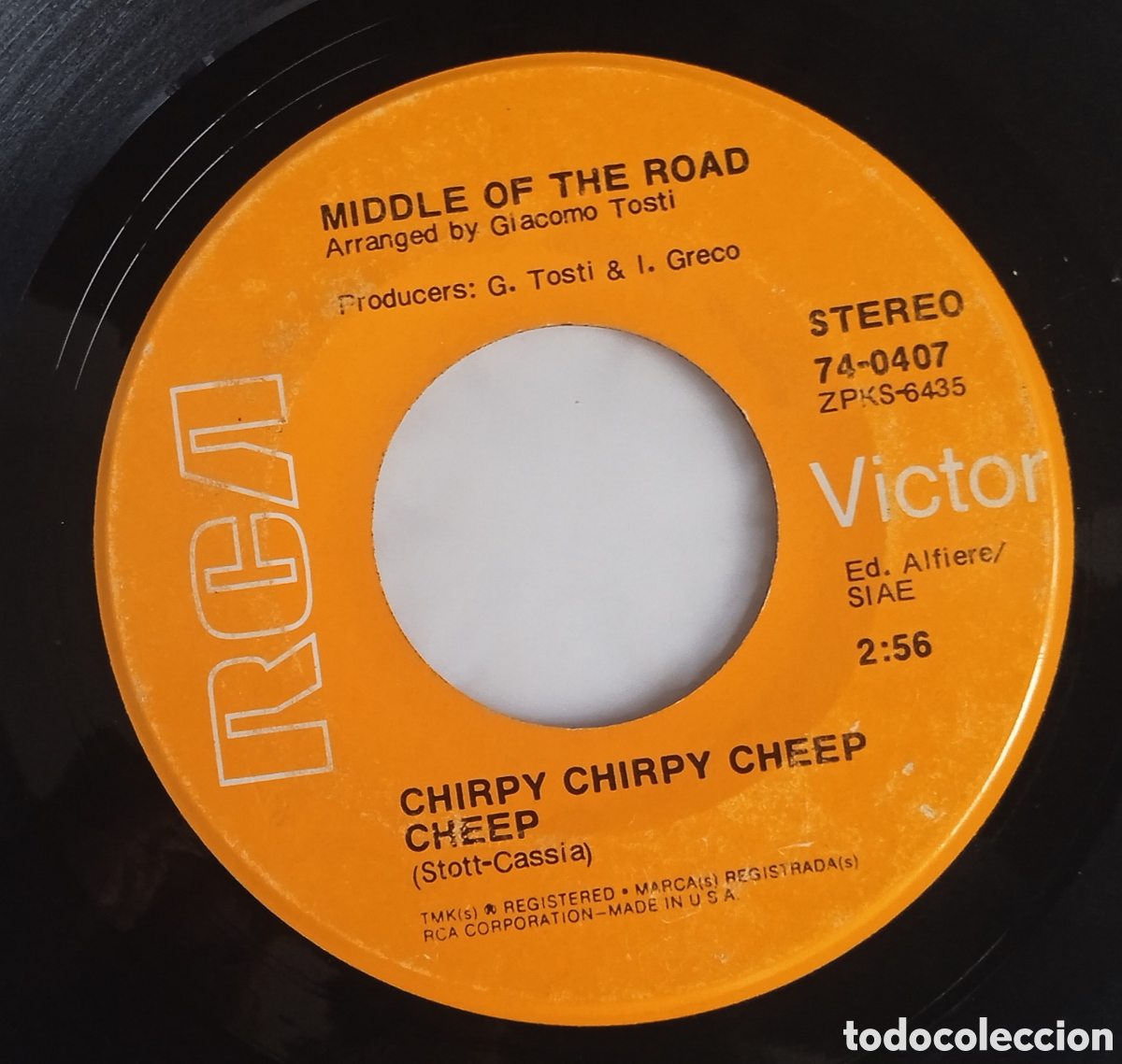 Discos de vinilo: MIDDLE OF THE ROAD - Chirpy chirpy cheep cheep (1971) disco de vinilo single