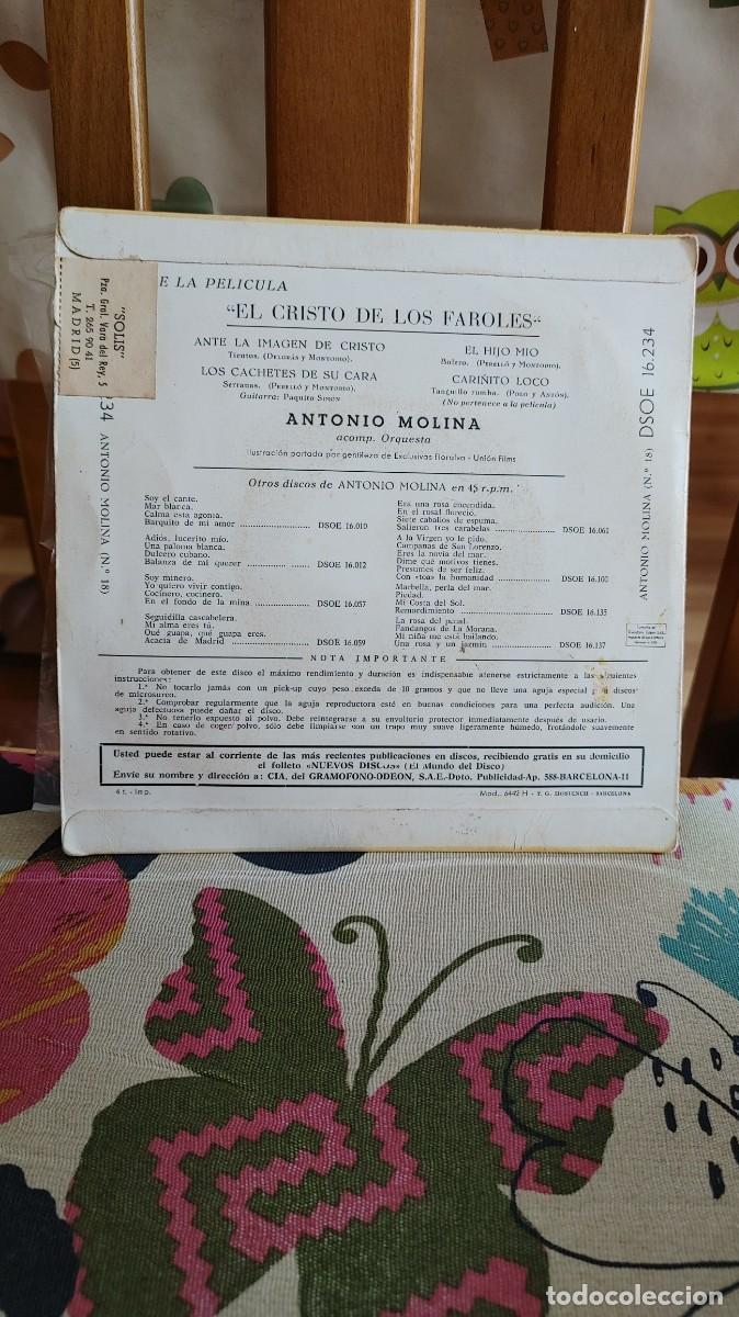 Discos de vinilo: ANTONIO MOLINA-EP EL CRISTO DE LOS FAROLES - Foto 2