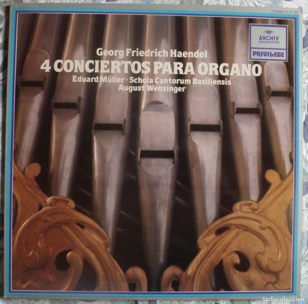 Discos de vinilo: HAENDEL - 4 CONCIERTOS PARA ORGANO (LP ARCHIV 1981) EDUARD MULLER &middot; AUGUST WENZINGER