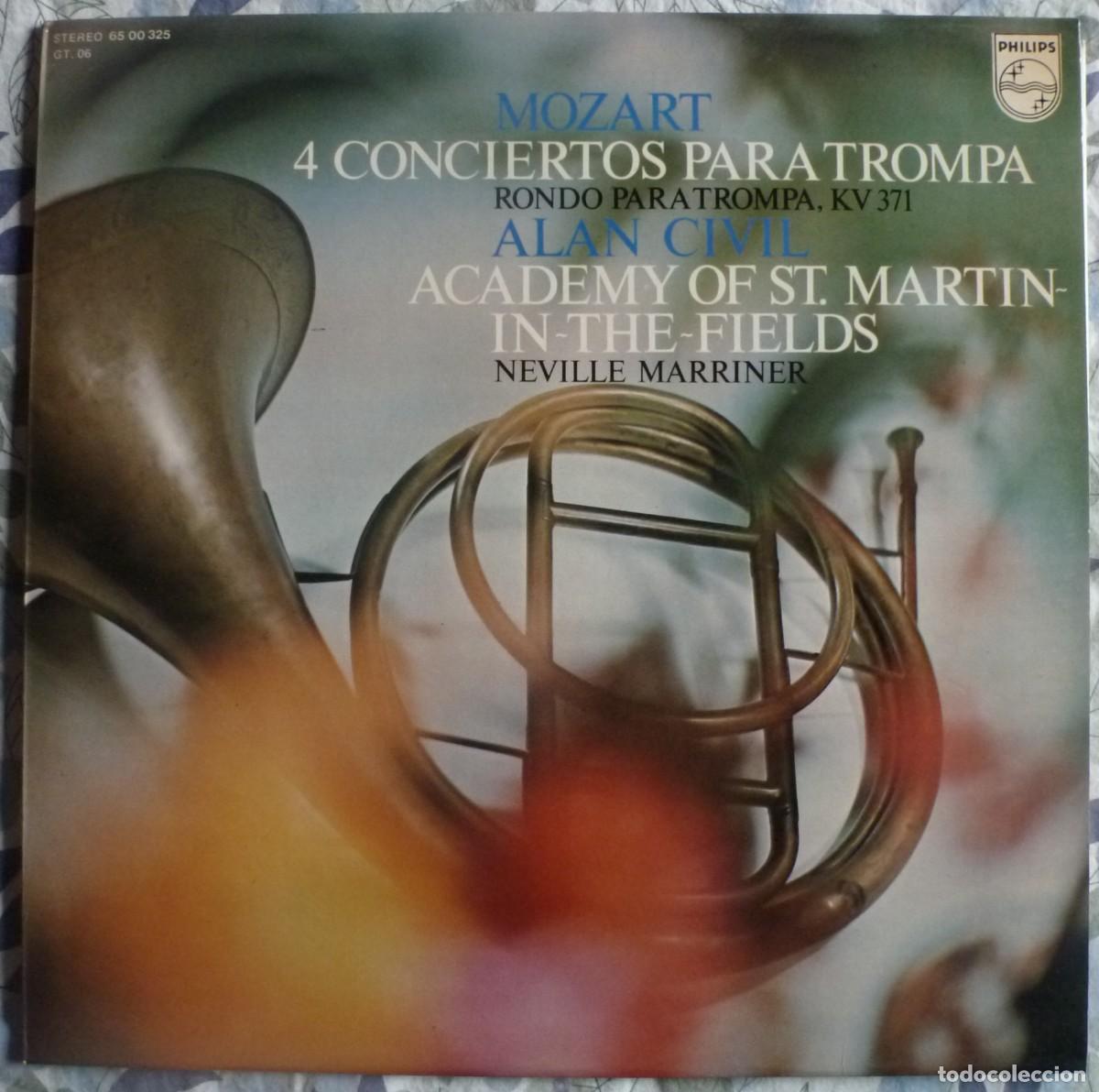 Discos de vinilo: MOZART - 4 CONCIERTOS PARA TROMPA (LP PHILIPS 1975) ALAN CIVIL &middot; NEVILLE MARRINER