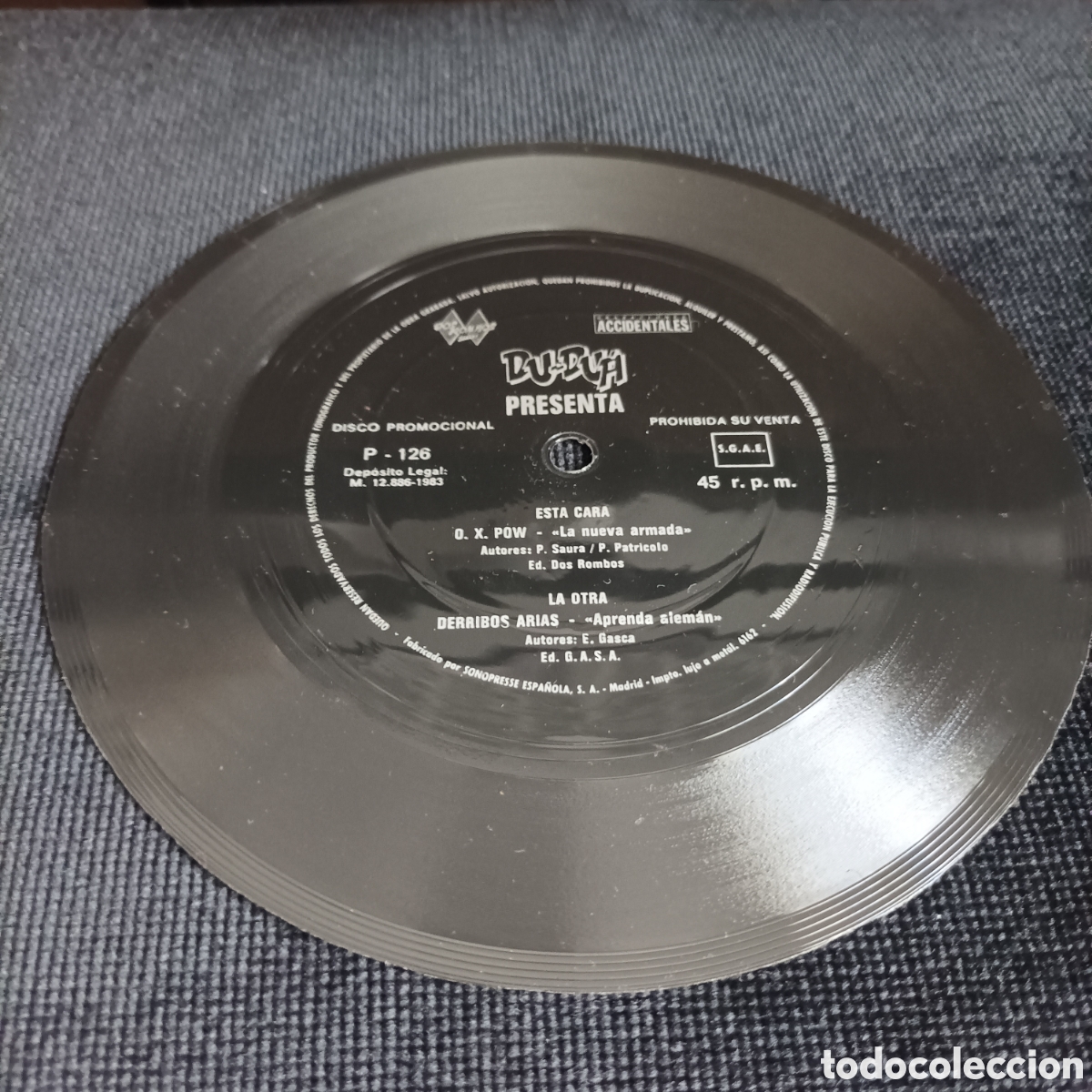 Discos de vinilo: O.X. Pow / Derribos Arias - La Nueva Armada / Aprenda Alem&aacute;n Flexi-Disc 1983